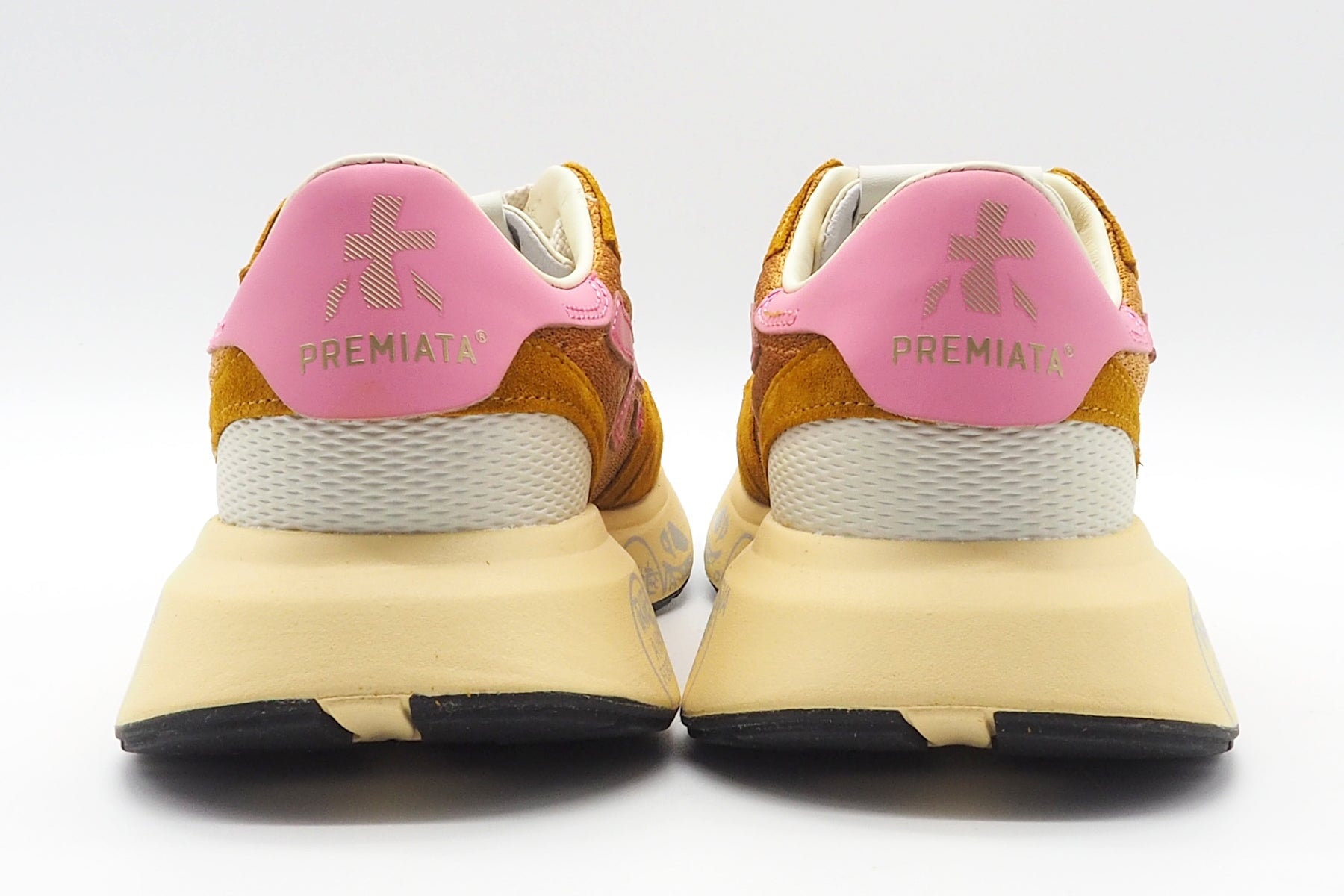 Extravaganter Damen Sneaker aus Velours & Mesh in Orange & Rosa - Lauryn Damen Sneaker Premiata 