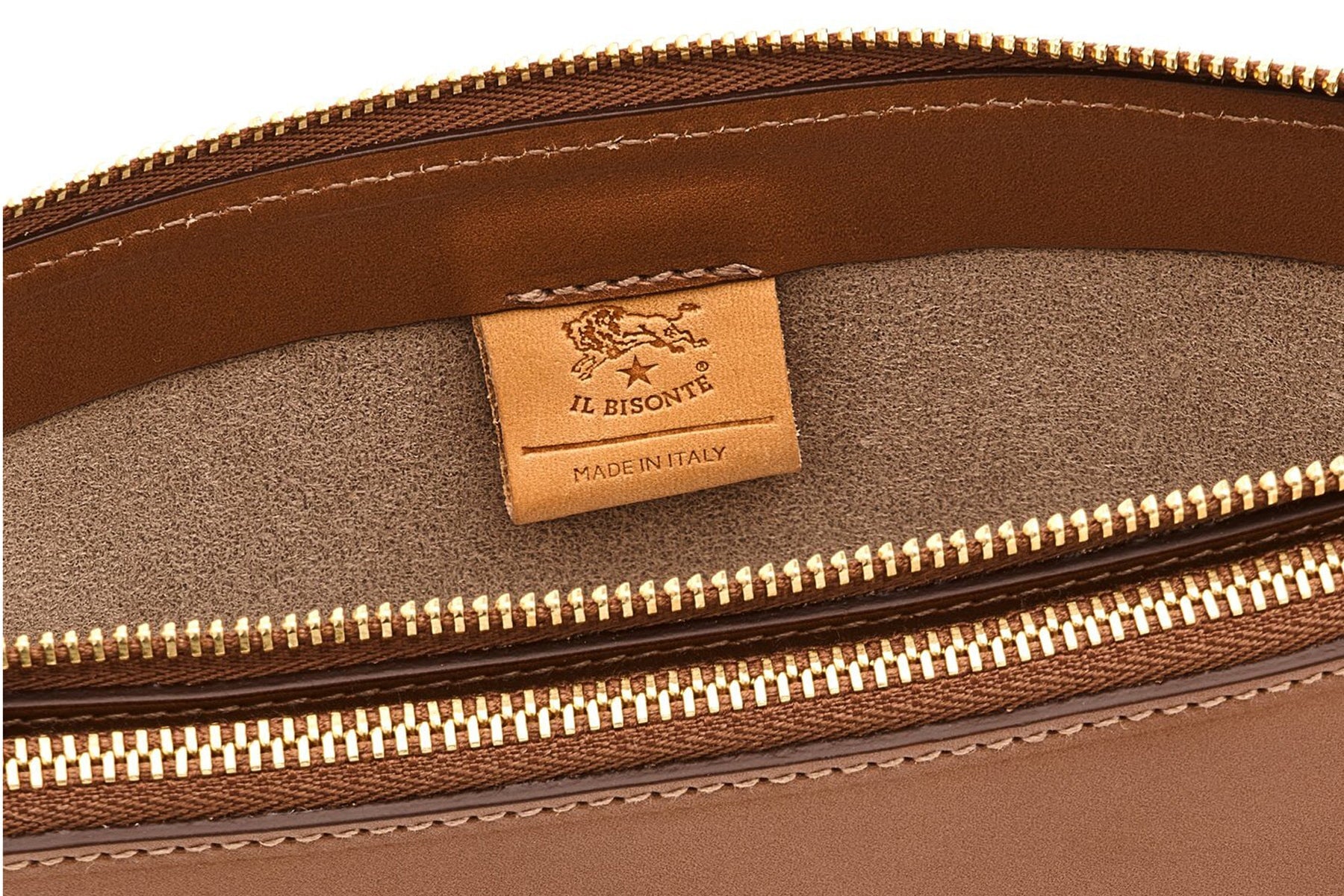 Flache Crossbodybag aus Naturleder in Braun Taschen Crossbody & Schultertaschen Il Bisonte 