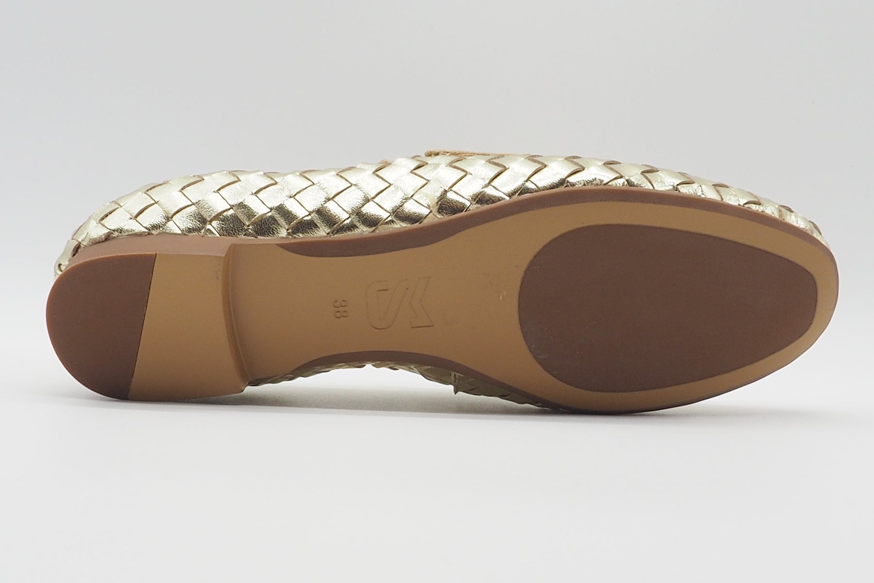 Geflochtener Damen Loafer aus Leder in Gold - 1,5 cm Absatz Damen Loafers & Schnürer Massimo Santini 
