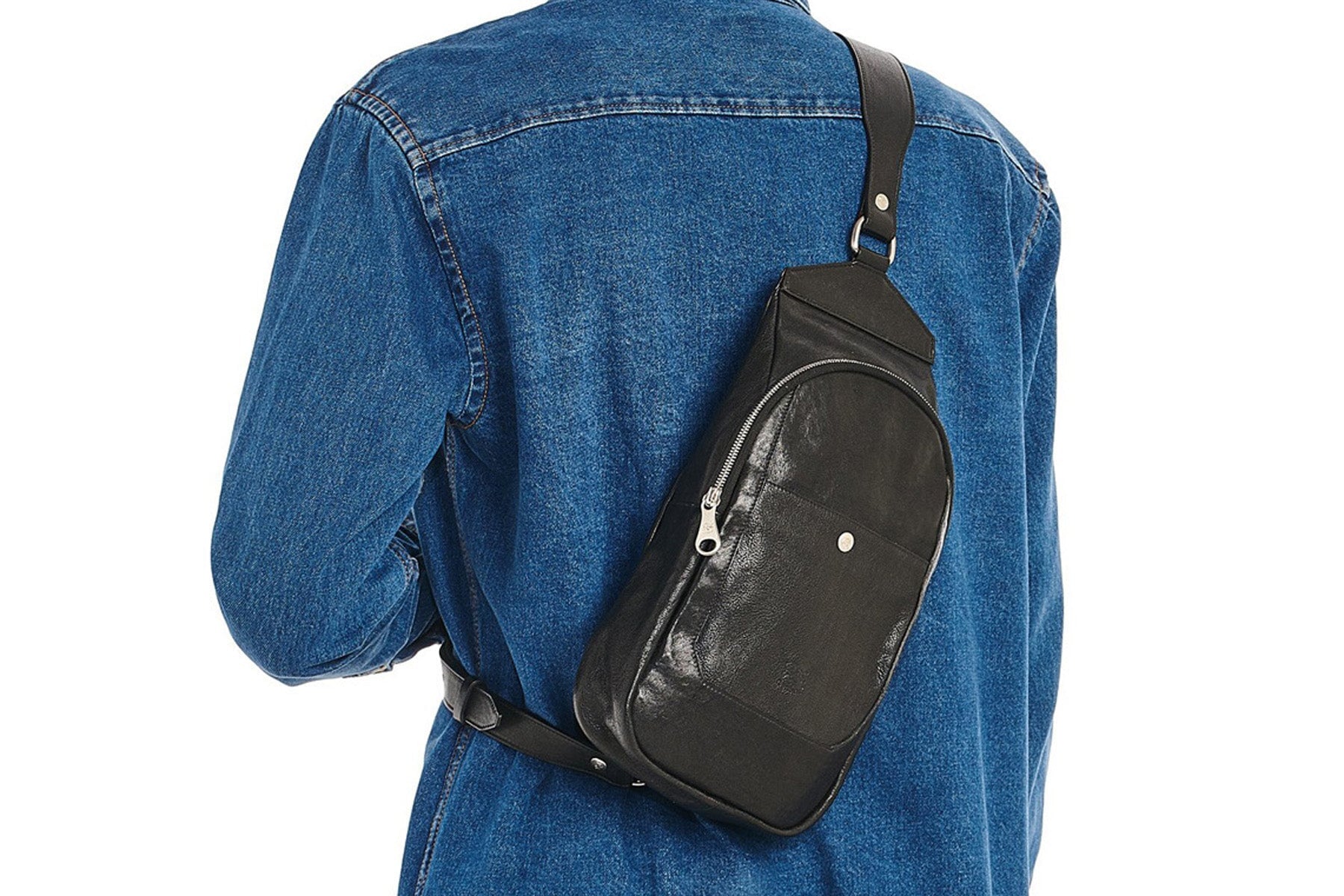 Geräumige Crossbody-Bag aus Naturleder in Schwarz - Cosimo Taschen Crossbody & Schultertasche Il Bisonte 
