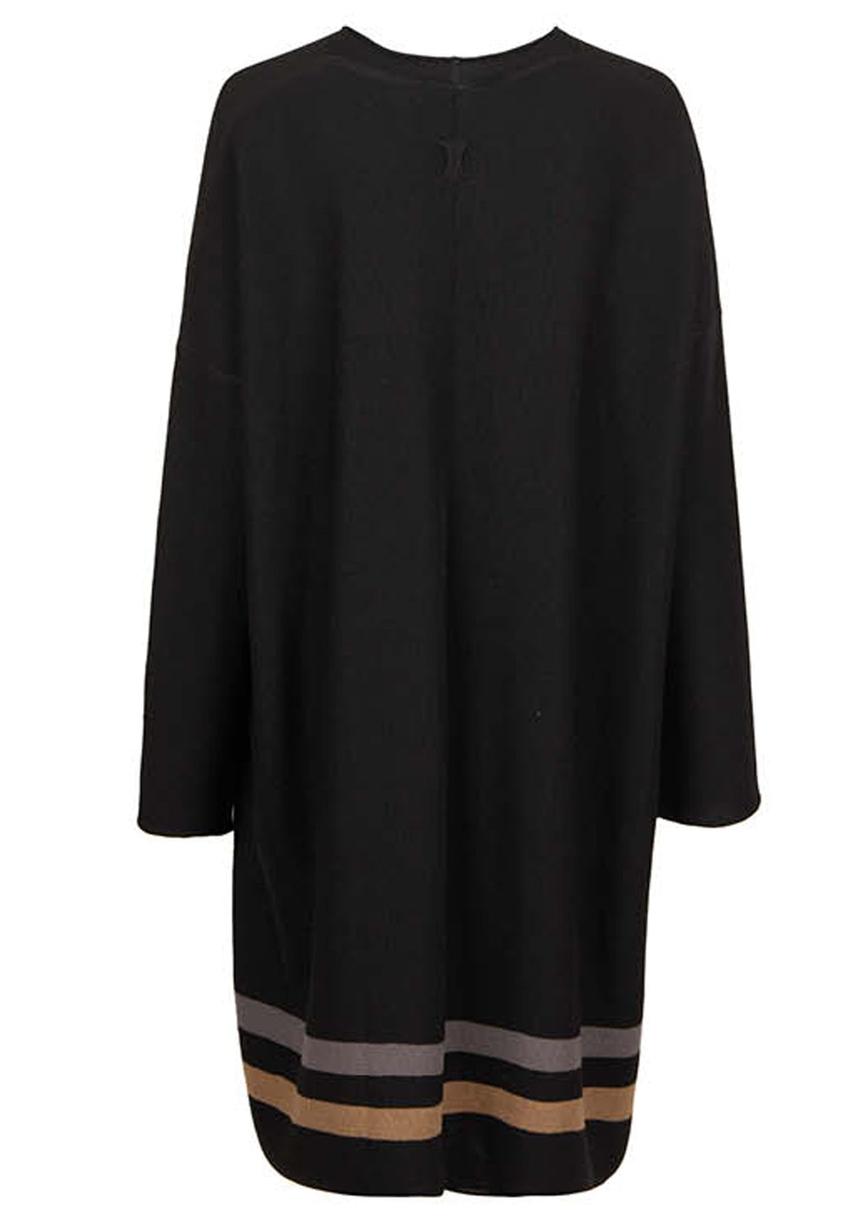 Gestreiftes Strickkleid aus Schurwolle in Schwarz Damen Ready to wear Fashion Hannes Roether 