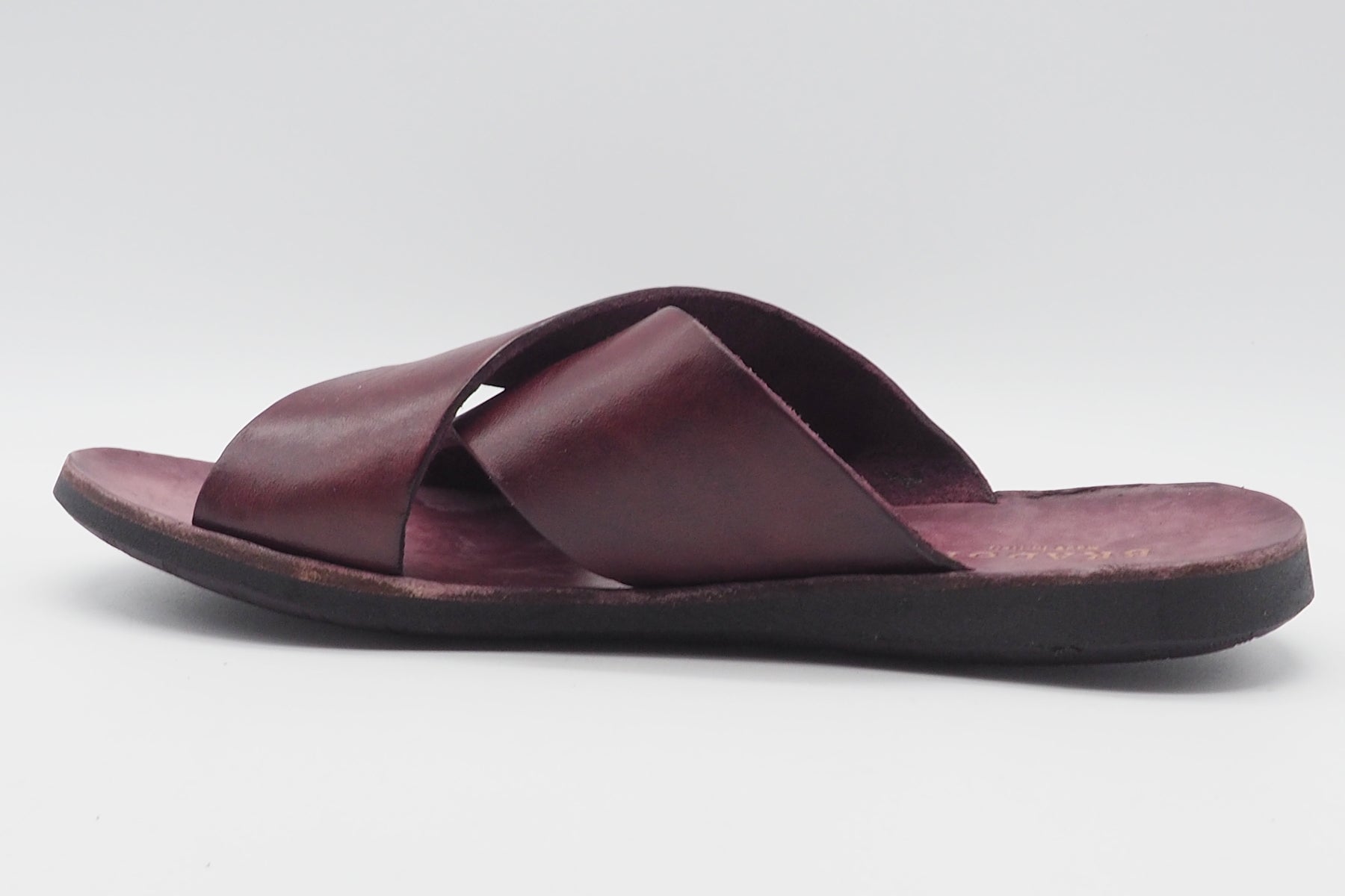 Hand gearbeiteter Damen Pantolette aus Naturleder in Bordeaux Damen Mules & Sabots Brador 
