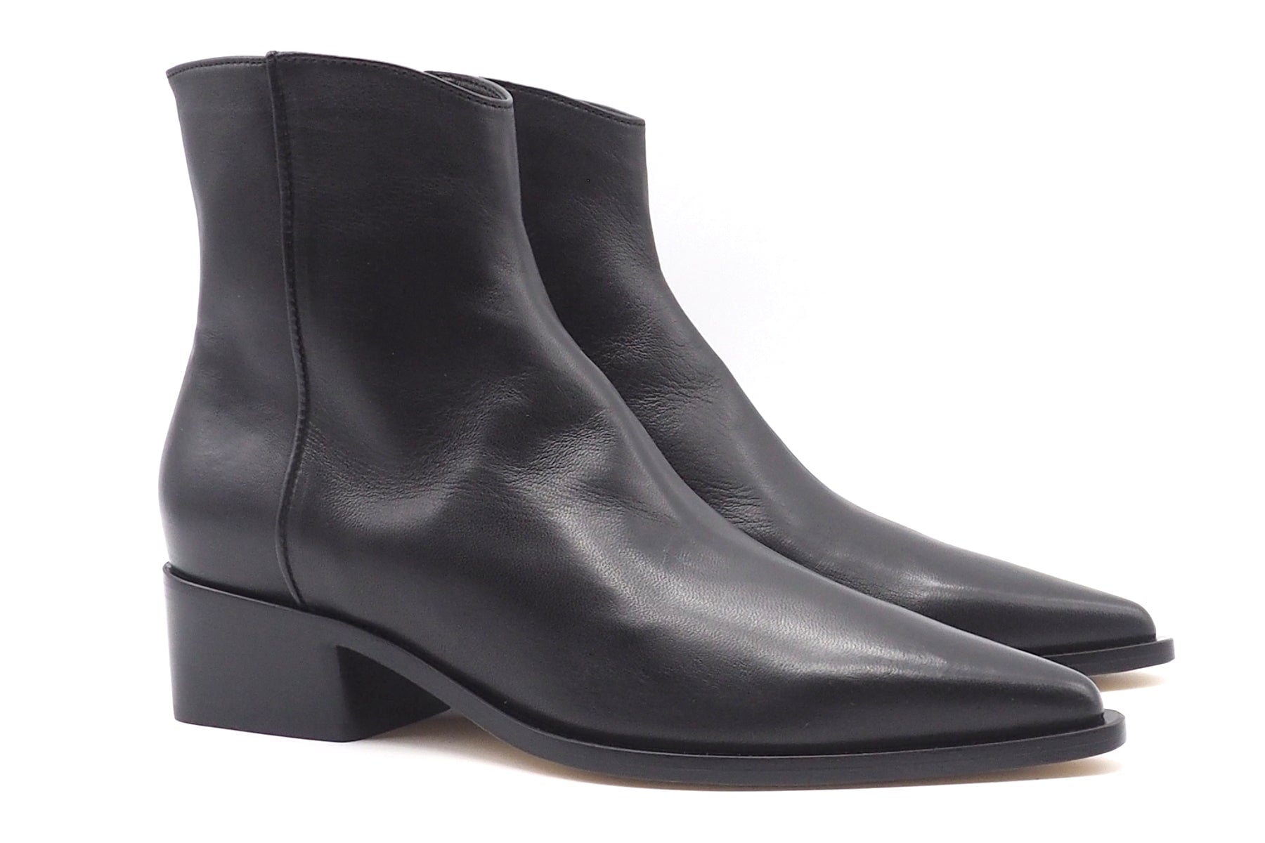 Handschuhweiche schlanke Damen Stiefelette in Nappaleder - Schwarz - Absatz 4 cm Damen Stiefeletten Pomme D'or 