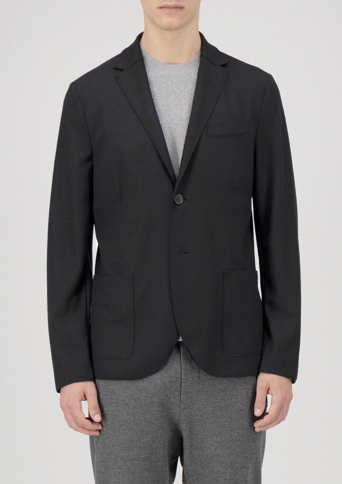 Herren Blazer aus extafeiner Merinowolle in Schwarz Herren Blazer Harris Wharf London 
