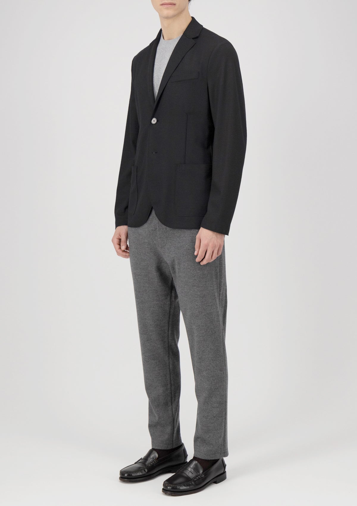 Herren Blazer aus extafeiner Merinowolle in Schwarz Herren Blazer Harris Wharf London 