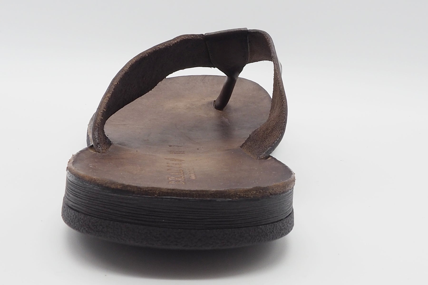 Herren Pantolette mit Zehentrenner aus Leder in Rotbraun - Handgemacht Herren Sommer Schuhe Brador 