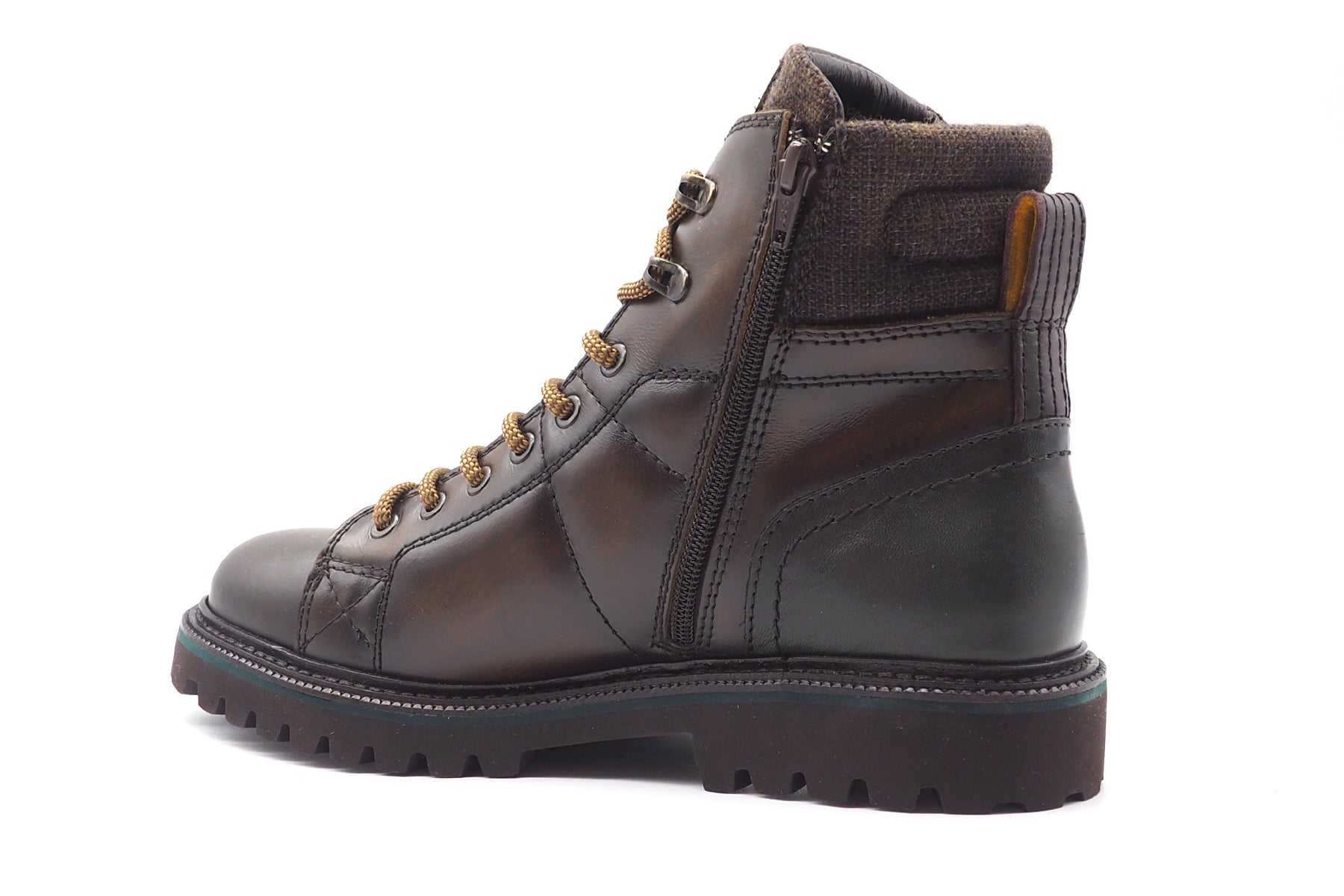 Herren Schnürboots in Leder Braun - Bergschuhstil & Leichtsohle Herren Stiefeletten Ambitious 