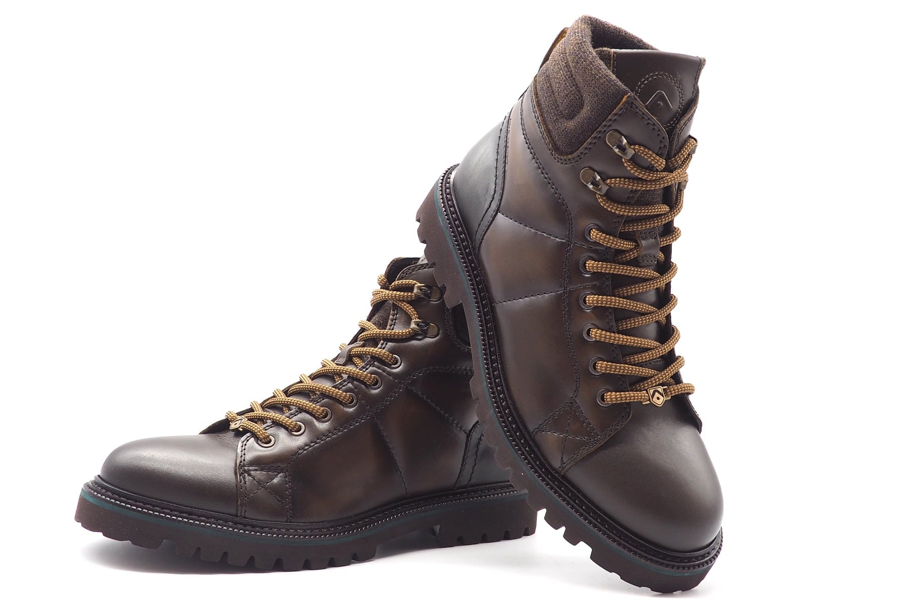 Herren Schnürboots in Leder Braun - Bergschuhstil & Leichtsohle Herren Stiefeletten Ambitious 