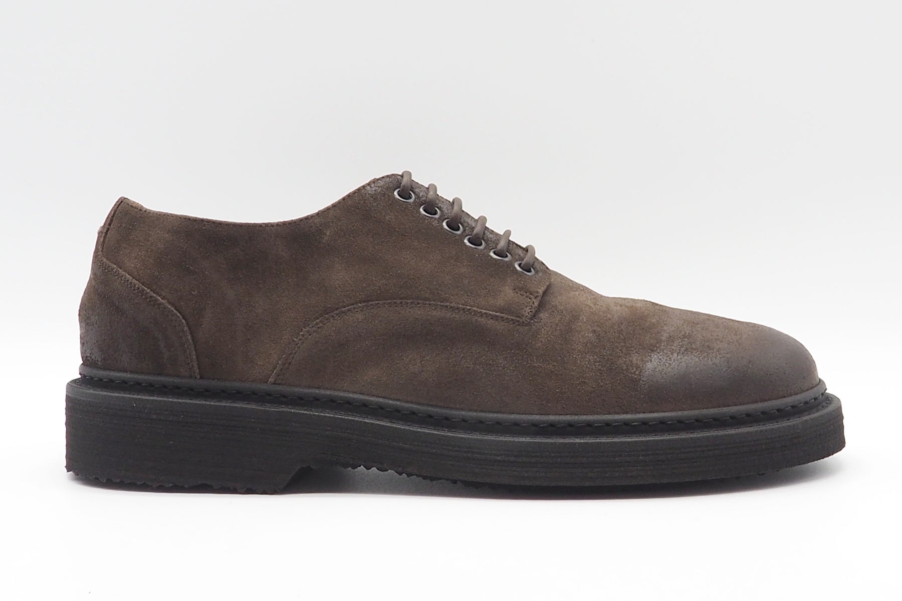 Herren Schnürhalbschuh aus Velours in Braun Herren Loafers & Schnürer Pantanetti 
