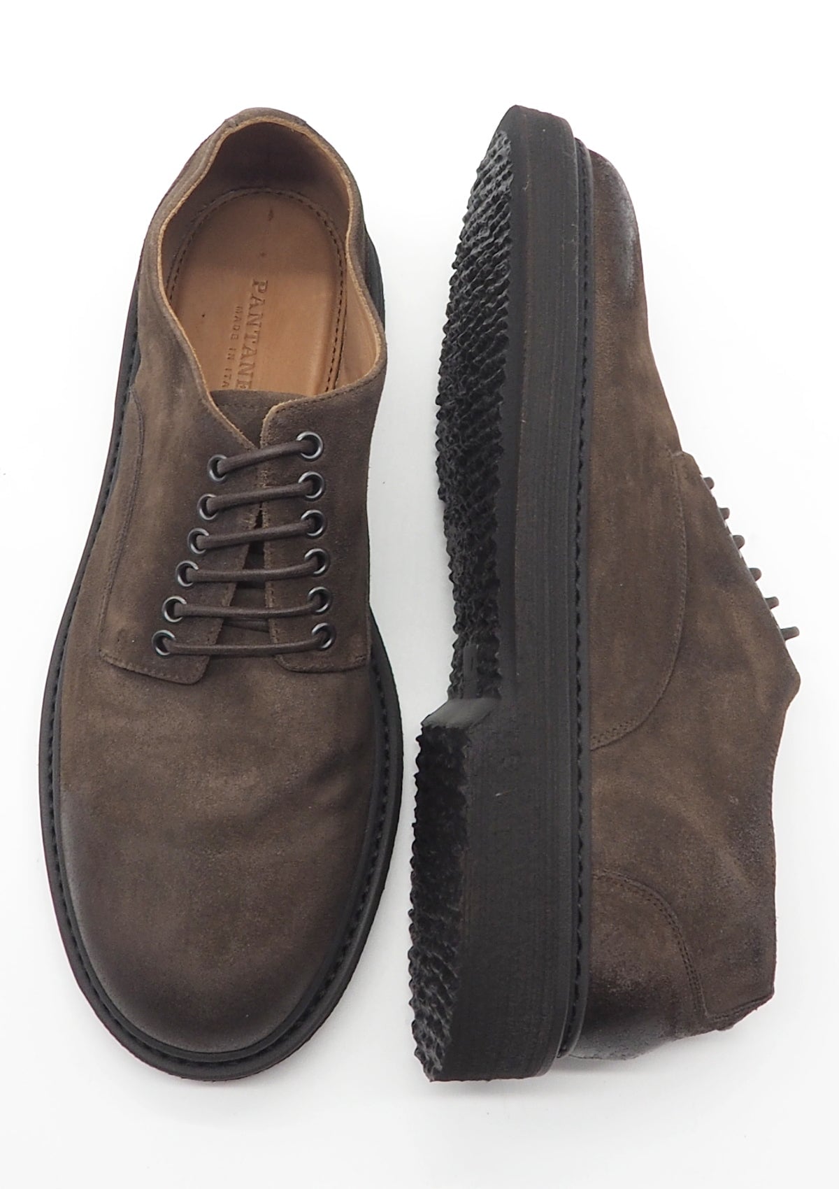 Herren Schnürhalbschuh aus Velours in Braun Herren Loafers & Schnürer Pantanetti 
