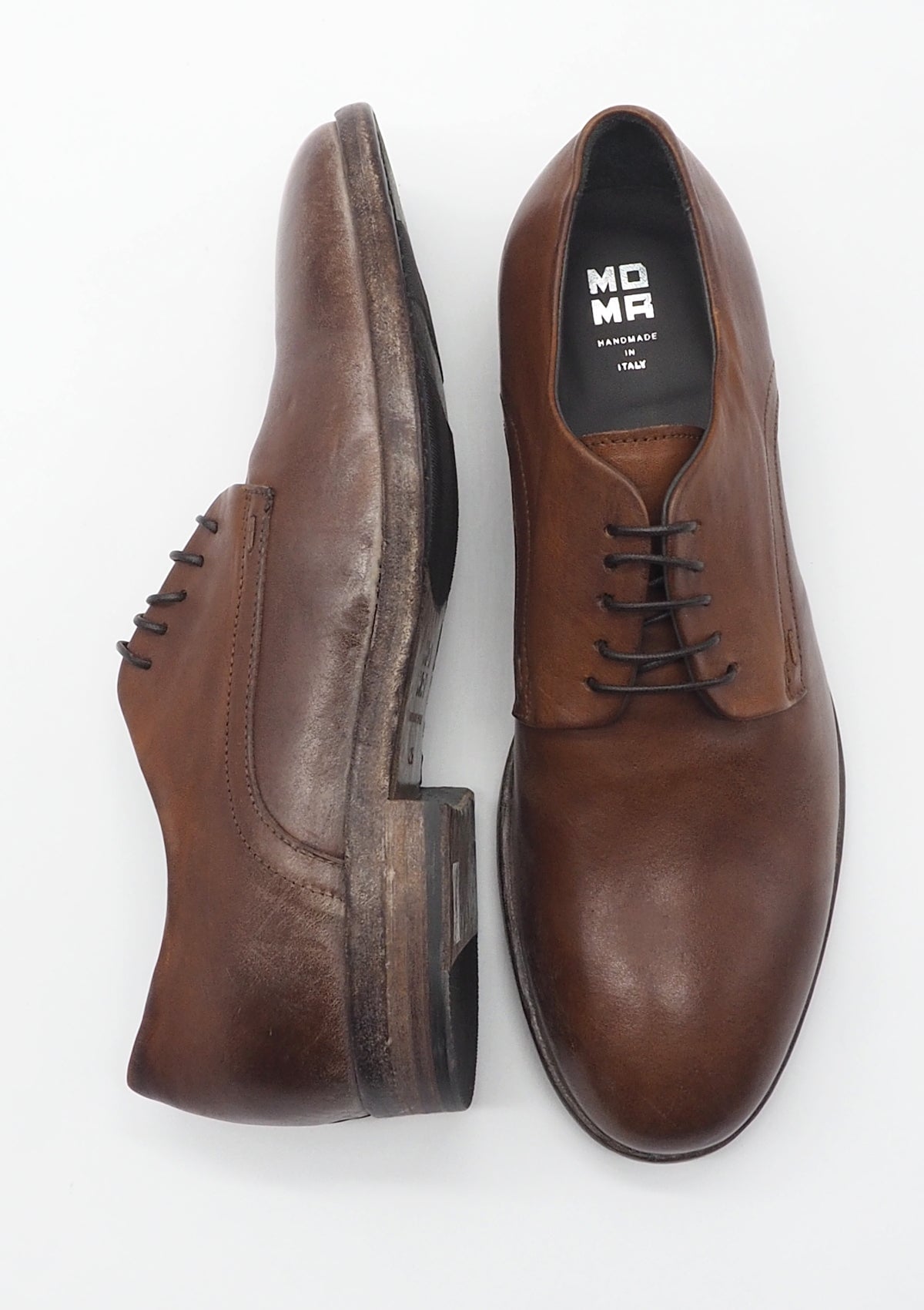 Herren Schnürschuh in Braun im Vintagestil mit Leder-& Gummisohle Herren Klassik modern Moma 
