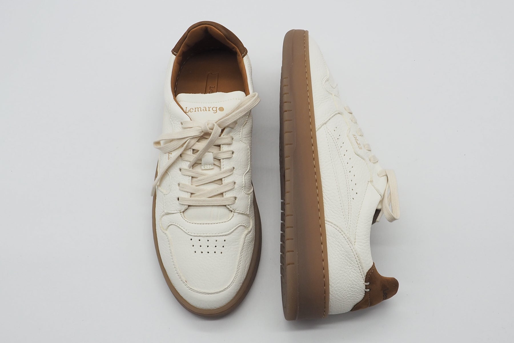 Herren Sneaker aus Hirschleder in Offwhite mit Kautschuksohle - Jannamb Herren Sneaker Lemargo 