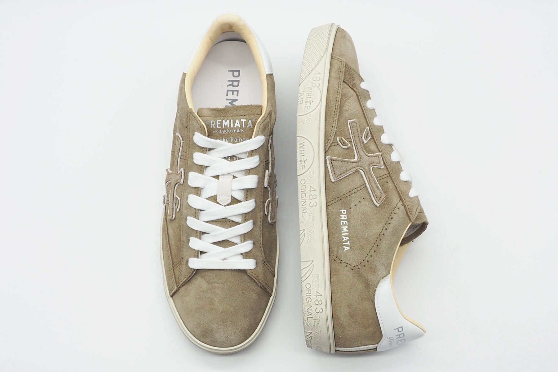 Herren Sneaker aus Veloursleder Beige im Vitagelook - Steven Herren Sneaker Premiata 