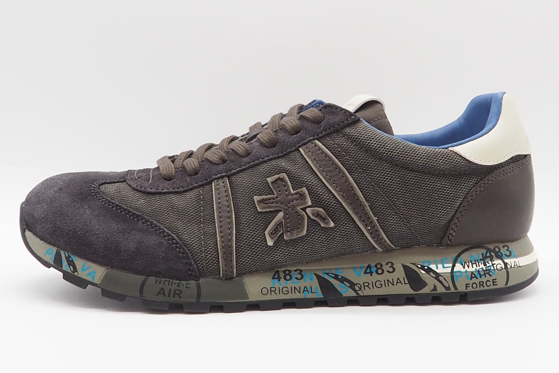 Herren Sneaker aus Veloursleder & Mesh in Grau/Braun - Lucy Herren Sneaker Premiata 