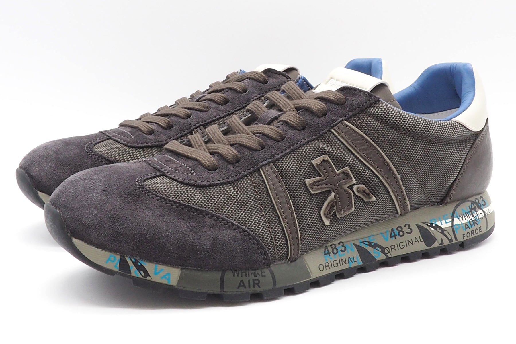 Herren Sneaker aus Veloursleder & Mesh in Grau/Braun - Lucy Herren Sneaker Premiata 