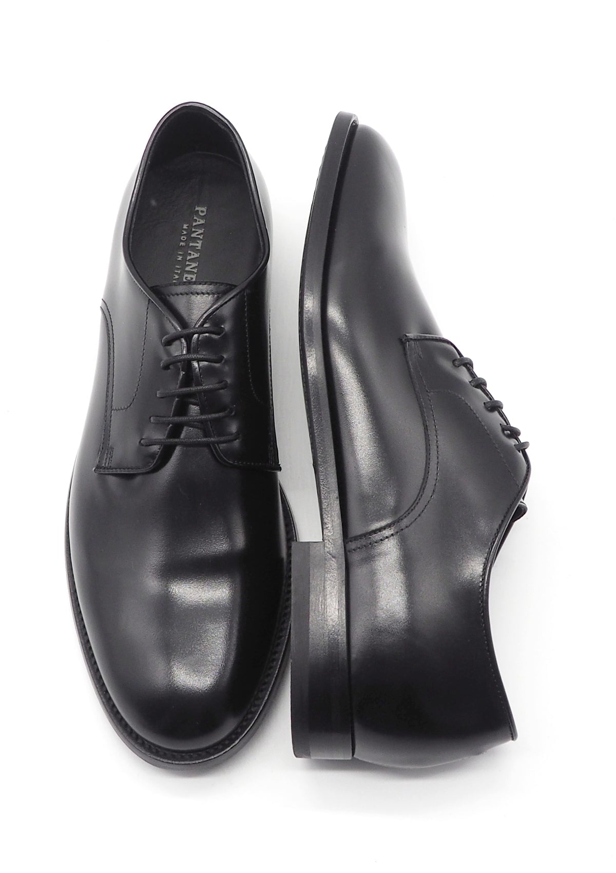 Klassisch, edler Herren Schnürschuhe aus Leder in Schwarz mit durchgenähte Ledersohle Herren Klassik modern Pantanetti 