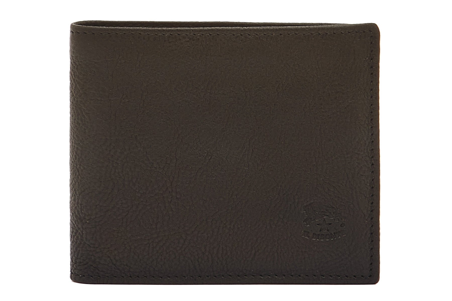 Klassische Brieftasche mit Münzfach aus Leder in Schwarz - Bi fold wallet Brieftaschen Il Bisonte 