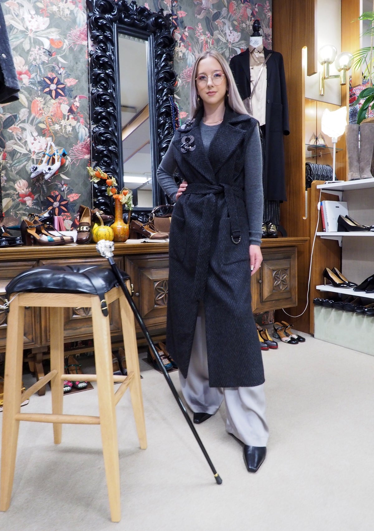 Lange Damenhose aus Viskose in Grau Damen Ready to wear Fashion SIYU 
