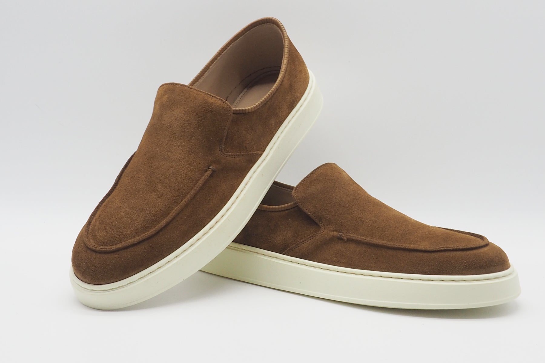 Lässiger Herren Mokassin aus Velours in Braun mit weicher Sohle Herren Slipper & Mokassins Pantanetti 