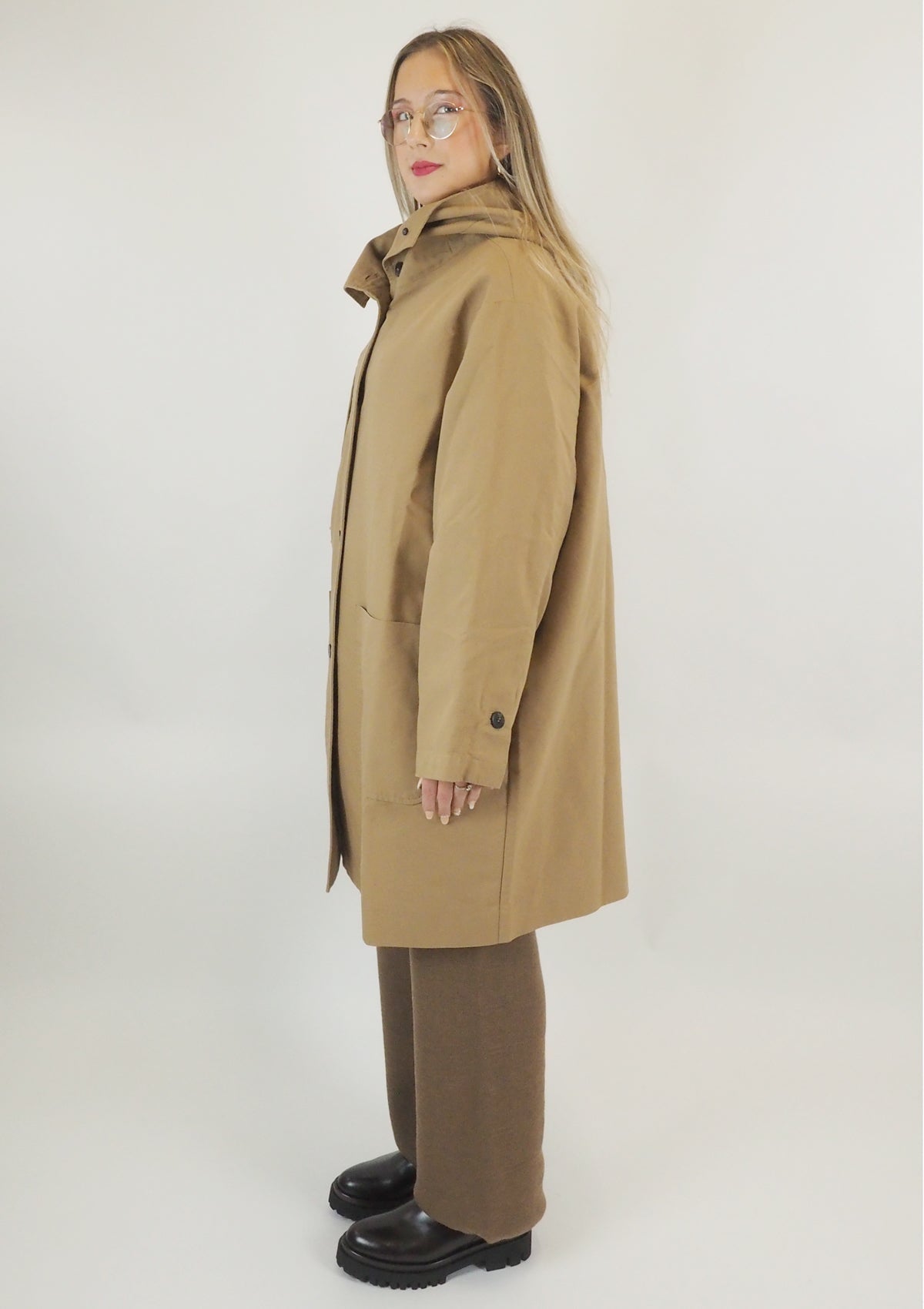 Oversized Damenmantel aus Baumwolle in Braun Damen Ready to wear Fashion Hannes Roether 