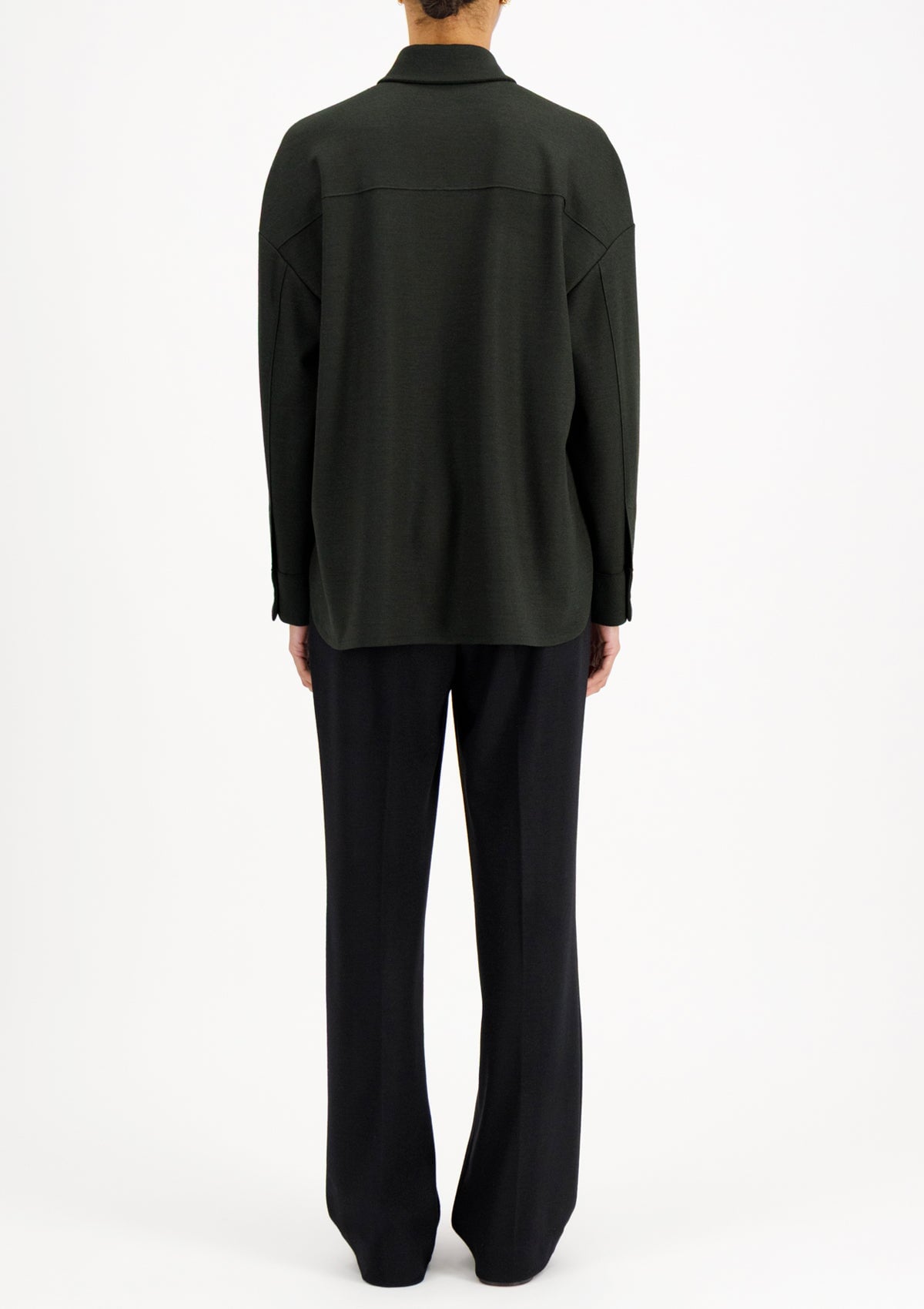 Position 6: Damen Overshirt aus Superfeiner Merinowolle in Dunkelbraun Damen Mantel Harris Wharf London 