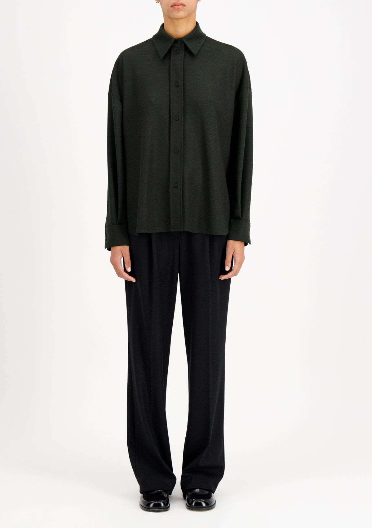 Position 6: Damen Overshirt aus Superfeiner Merinowolle in Dunkelbraun Damen Mantel Harris Wharf London 