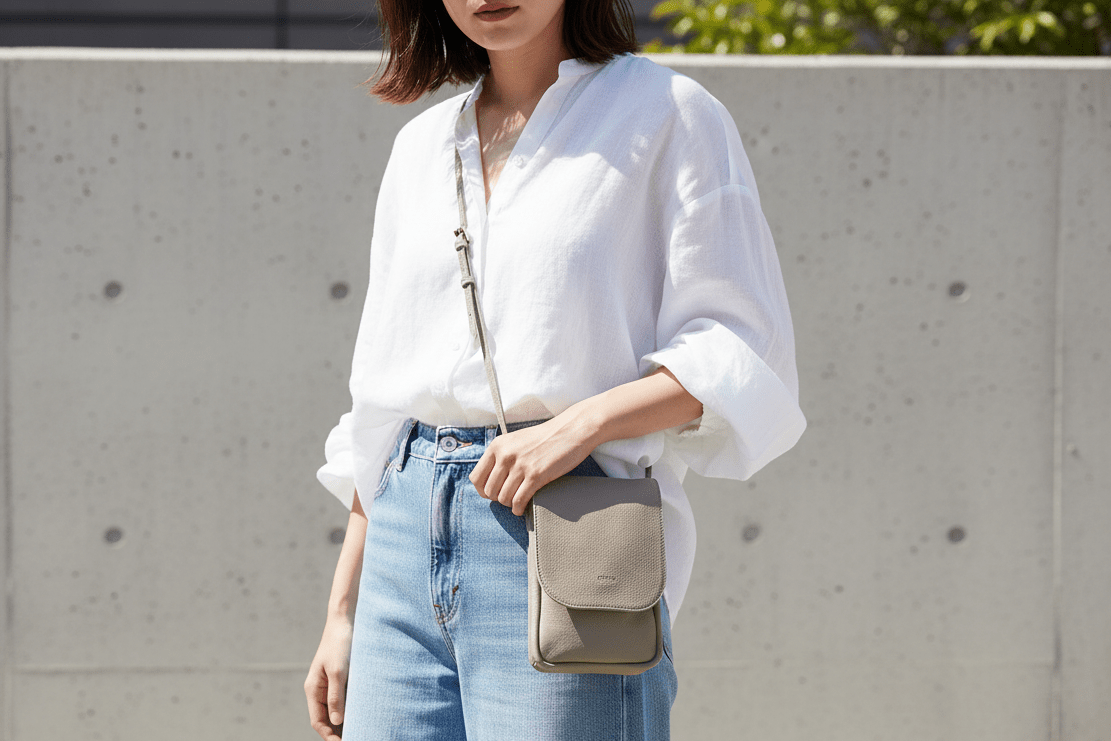 Praktische Crossbodytasche aus Nubukleder in Sand - Adily Taschen Crossbody & Schultertaschen Arche 