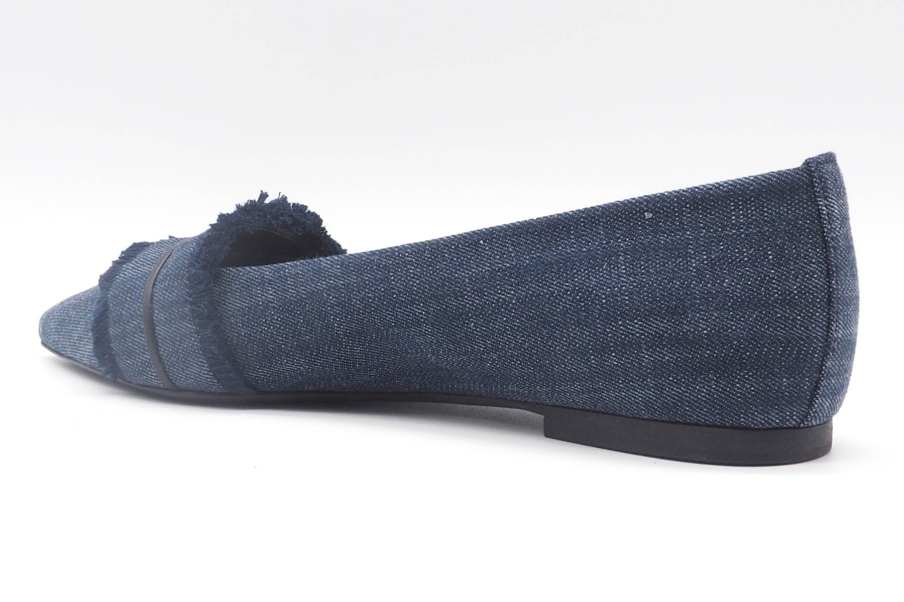 Raffinierter spitzer Damen Ballerina aus Jeans in Blau - mit Bordüre Damen Ballerinas Kennel & Schmenger 