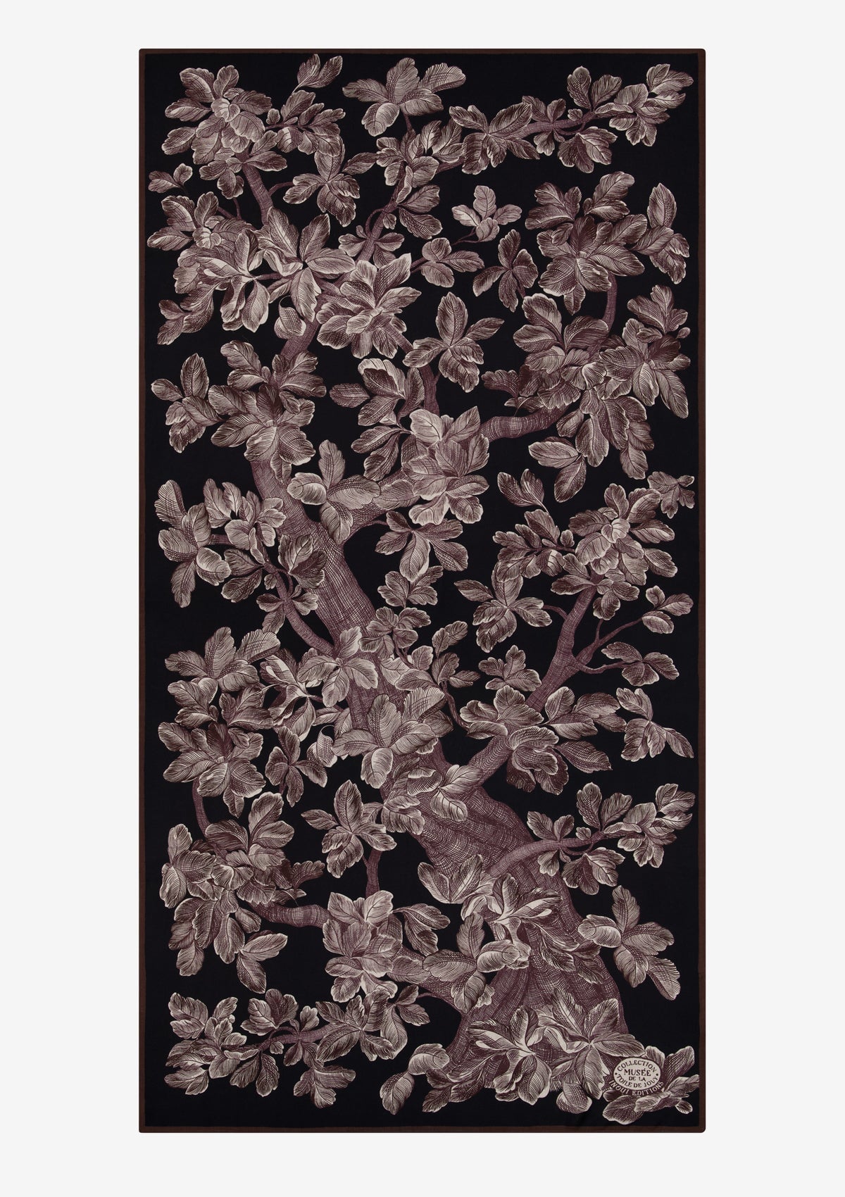 Schal aus 100 % Wolle mit botanischem Muster in Schwarz – Arboris Damen Accessoires Tücher & Schals Inoui E. 