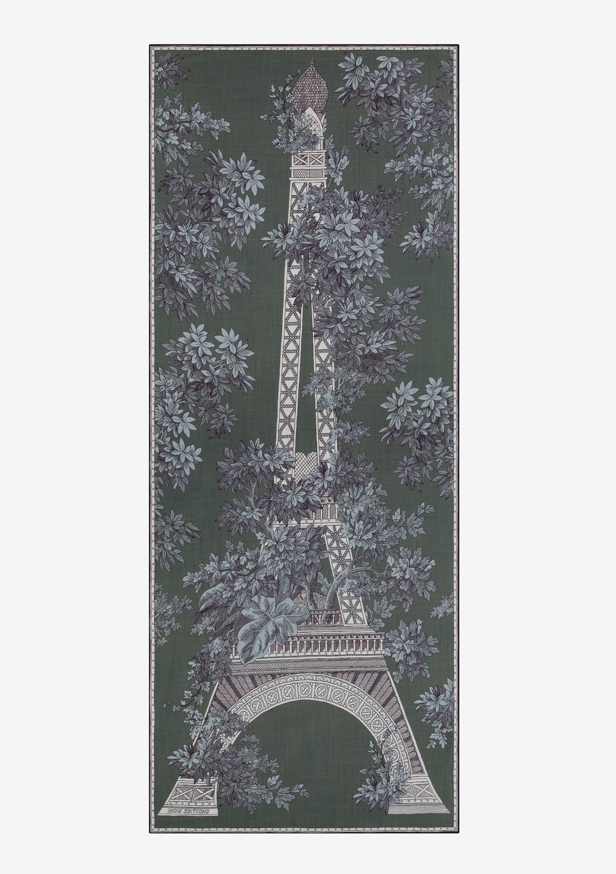 Schal aus 100% Wolle mit floralem Eiffelturm Design in Khaki – 1889 Damen Accessoires Tücher & Schals Inoui E. 
