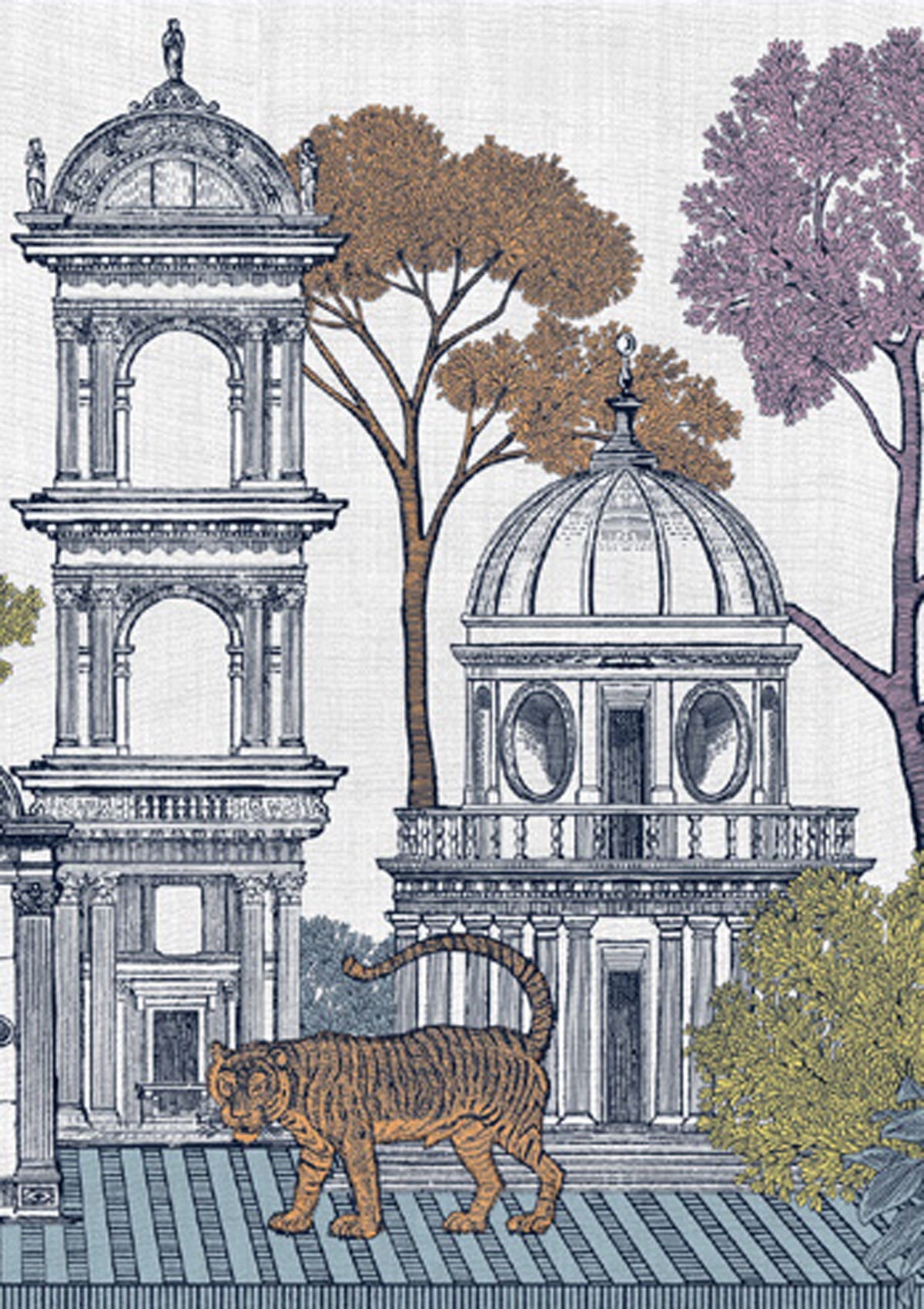 Schal aus Baumwolle mit Palastmotiv in Pasteltönen - Mirage Multico Accessoires Tücher & Schals Inoui E. 