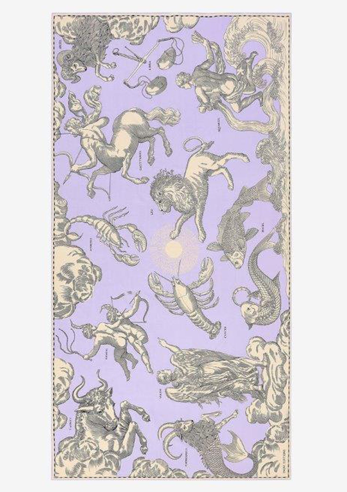 Schal aus Baumwolle & Seide in Lavendel - Astrologie Accessoires Tücher & Schals Inoui E. 