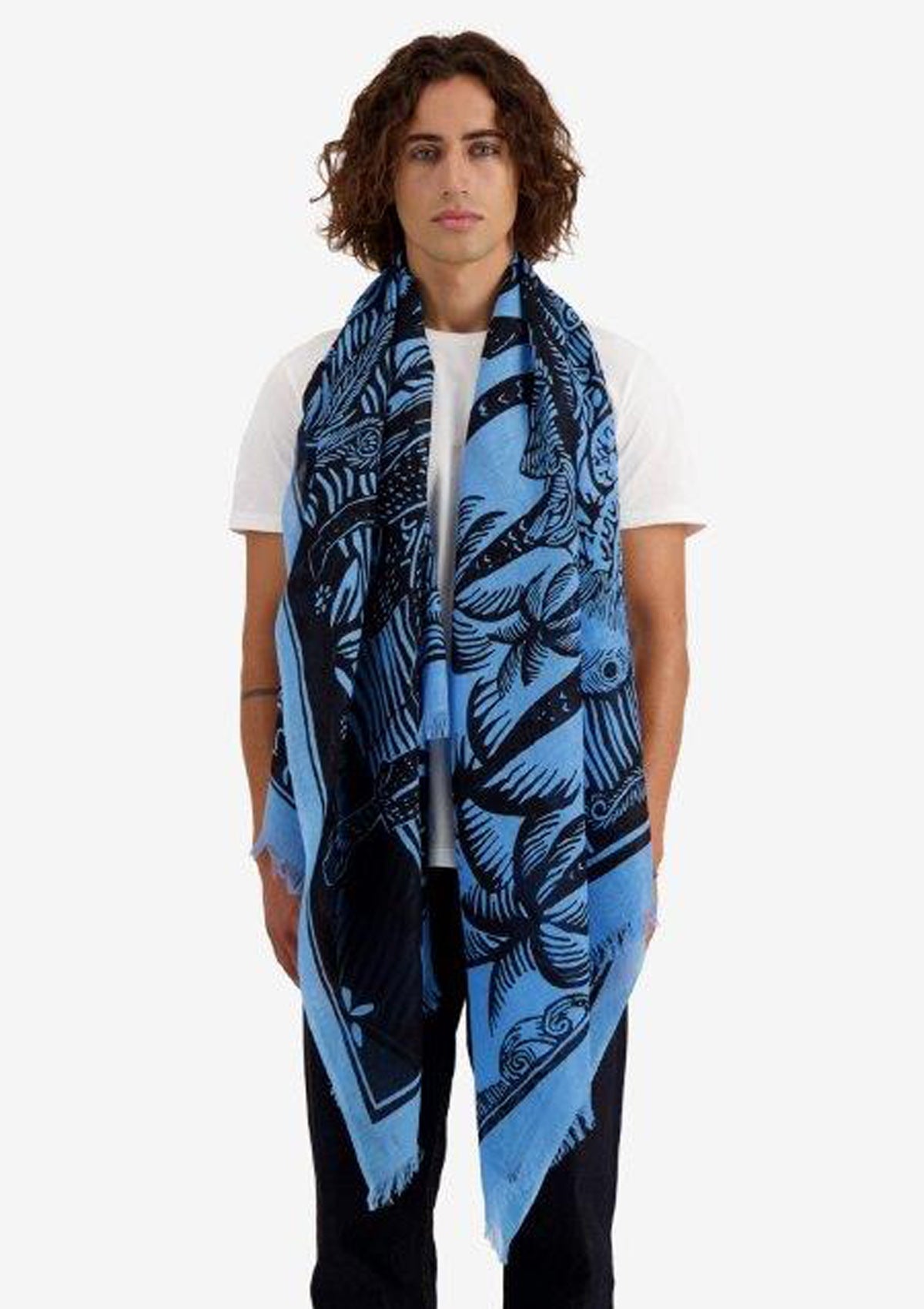 Schal aus Leinen & Baumwolle in Blau - Dufy Accessoires Tücher & Schals Inoui E. 