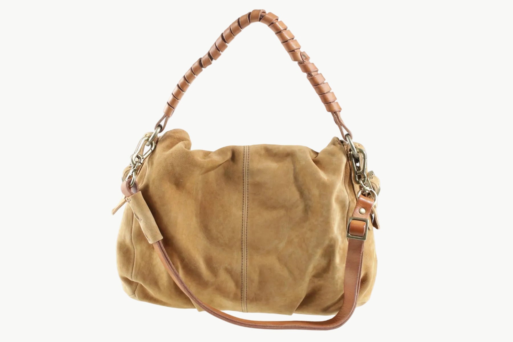 Schulter- & Crossbodytasche aus Nubukleder in Braun mit Vacchettaleder Taschen Crossbody & Schultertasche A.S. 98 
