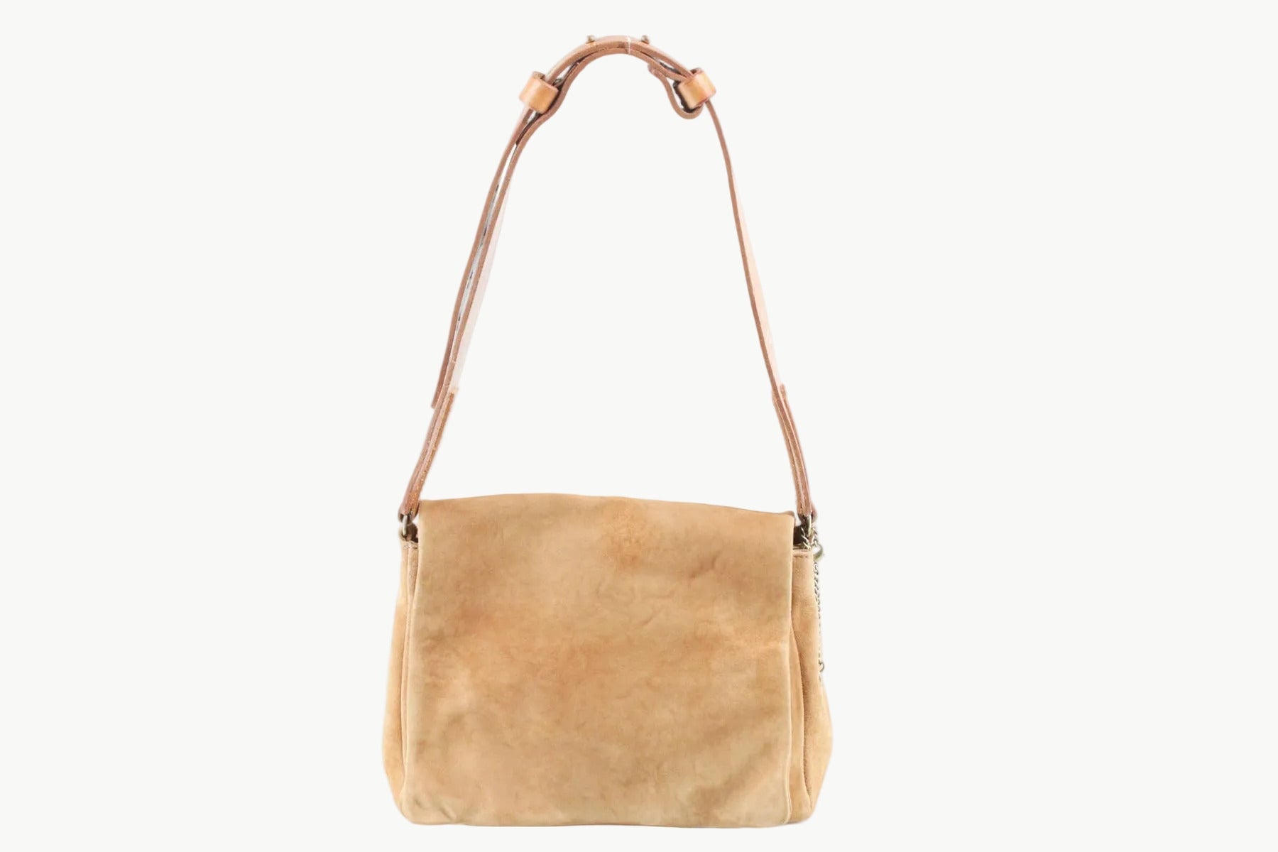 Schultertasche aus Nubukleder in Braun mit Schultterriemen in Vacchettaleder Taschen Crossbody & Schultertasche A.S. 98 