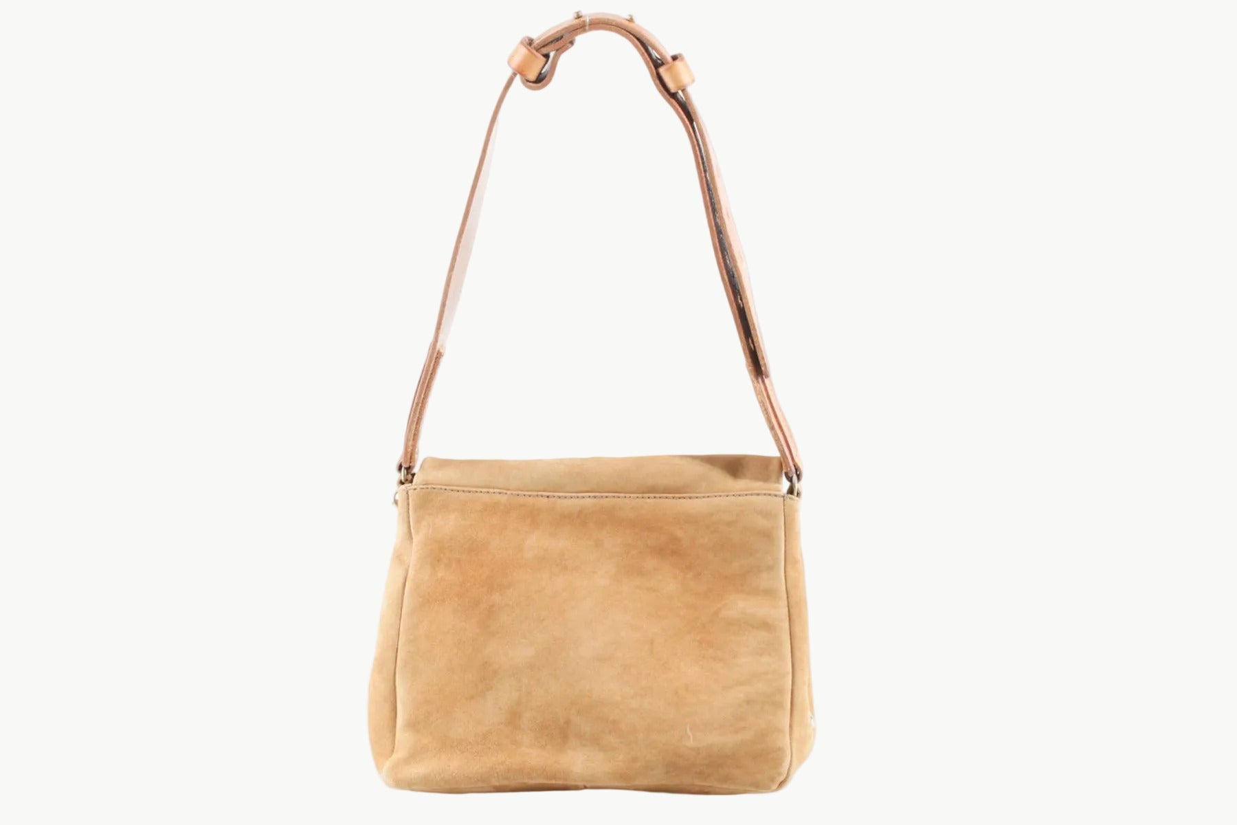 Schultertasche aus Nubukleder in Braun mit Schultterriemen in Vacchettaleder Taschen Crossbody & Schultertasche A.S. 98 