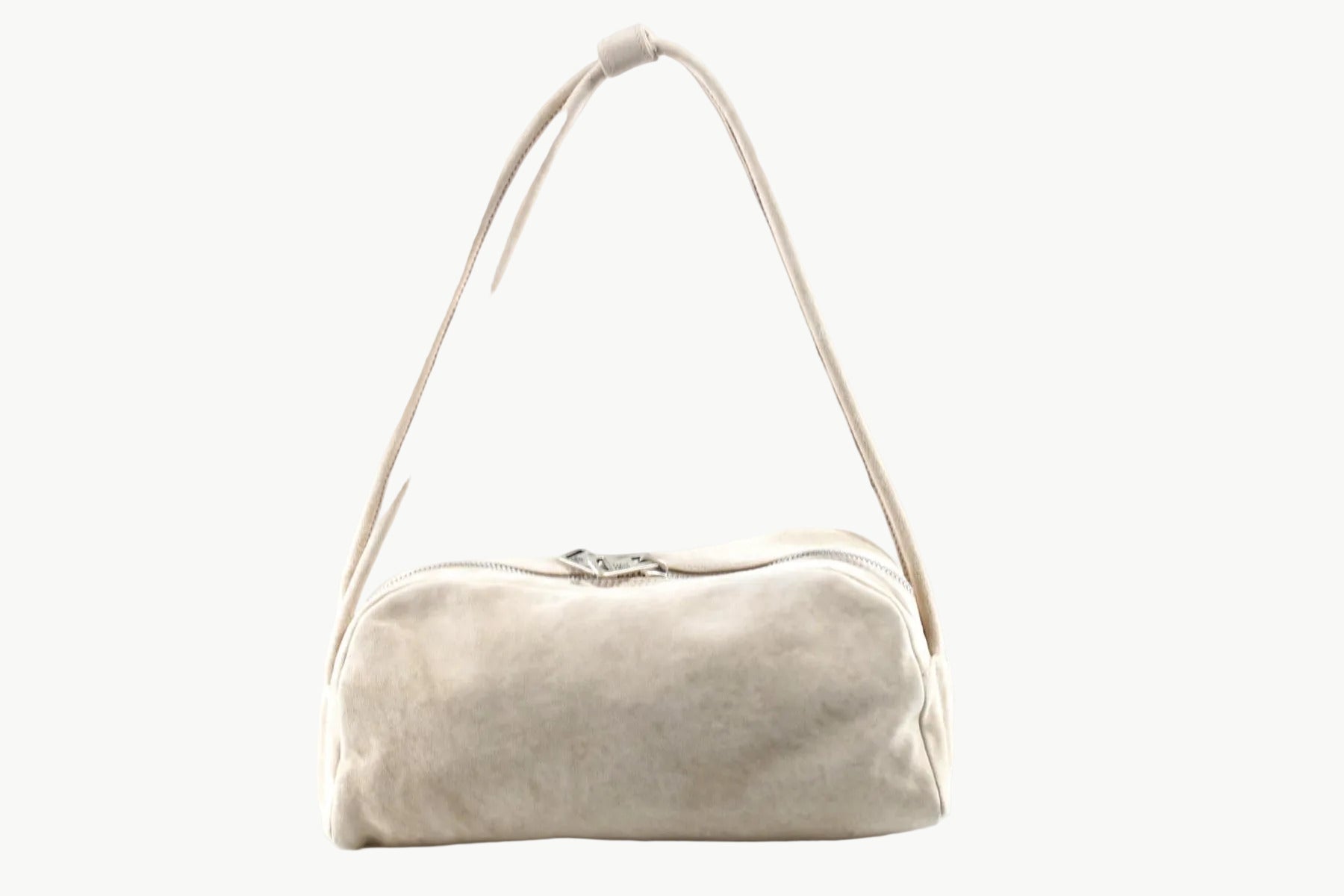 Schultertasche aus Nubukleder in Creme im Bowlingstil Taschen Crossbody & Schultertasche A.S. 98 