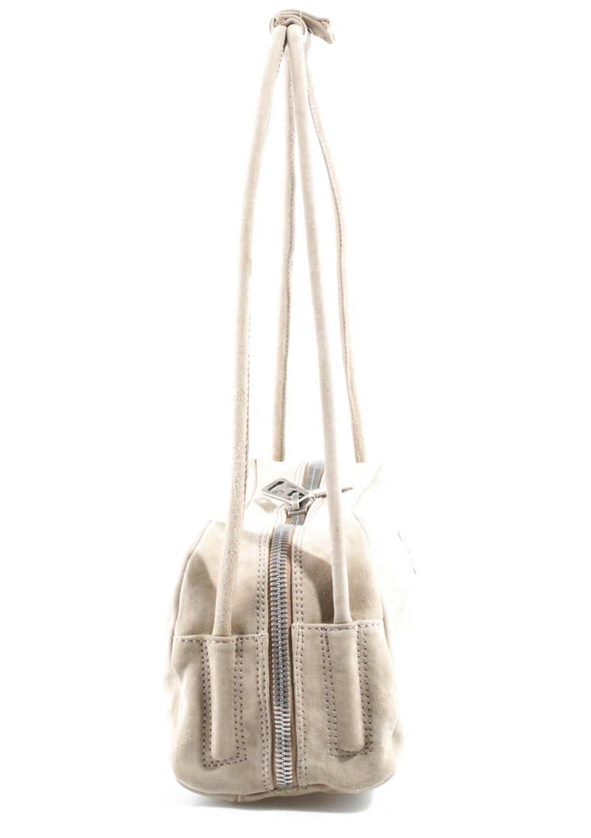 Schultertasche aus Nubukleder in Creme im Bowlingstil Taschen Crossbody & Schultertasche A.S. 98 