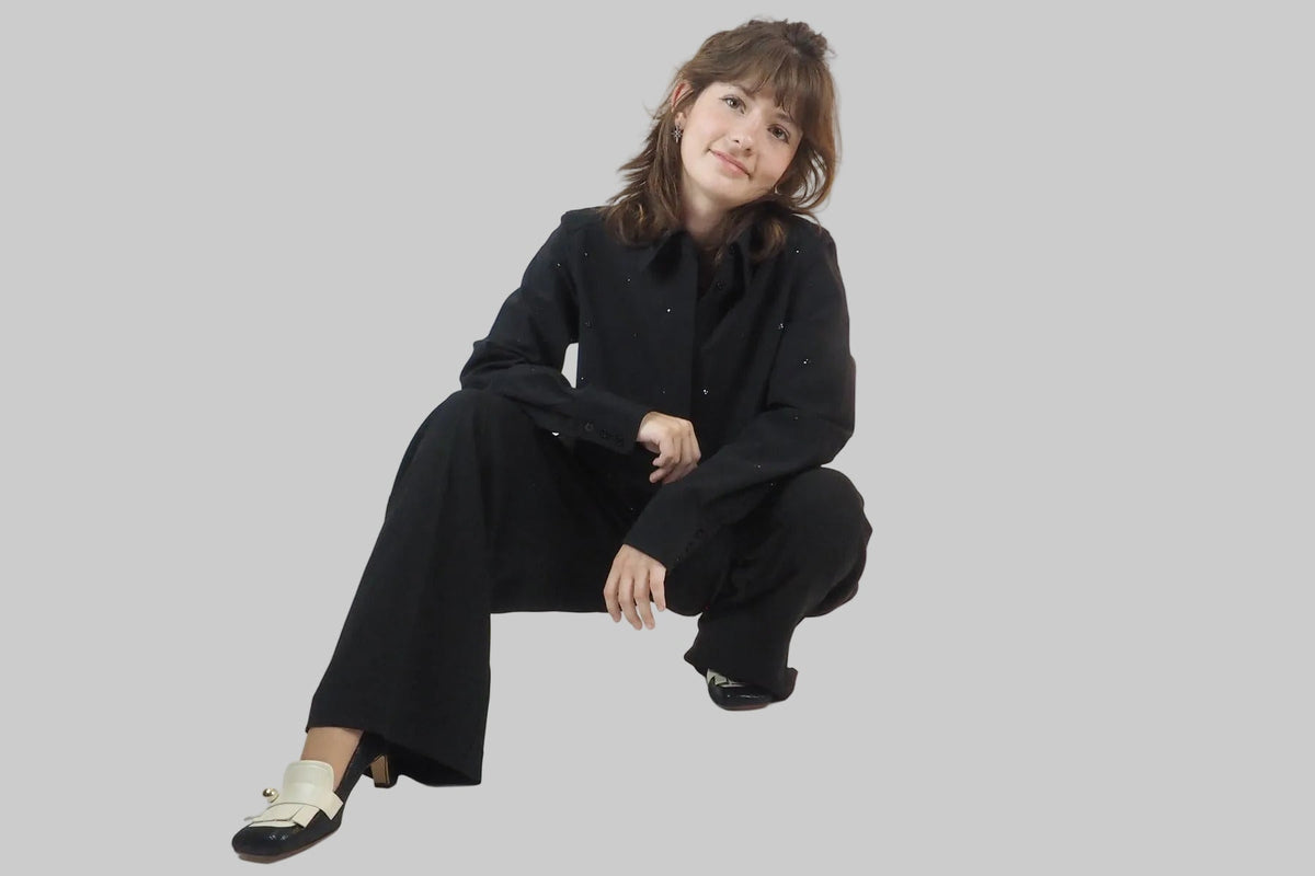 Shimone – Loafer mit Fransen in Schwarz & Offwhite - 5cm Damen Loafers & Schnürer Chie Mihara 