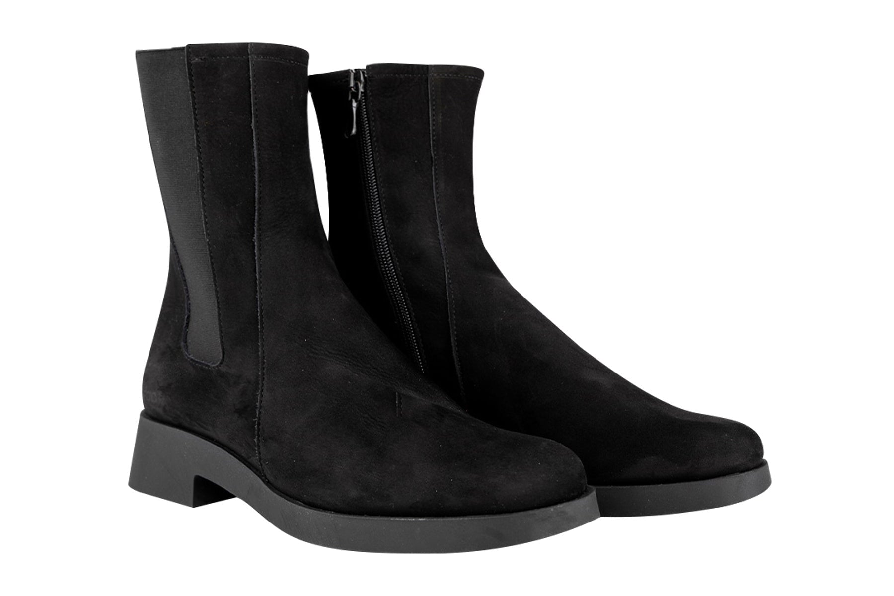 Softe Damen Stiefelette aus Nubukleder in Schwarz & Naturkautschuksohle - Taiway Damen Stiefeletten Arche 