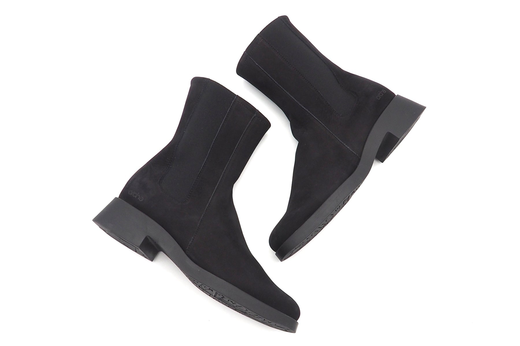 Softe Damen Stiefelette aus Nubukleder in Schwarz & Naturkautschuksohle - Taiway Damen Stiefeletten Arche 