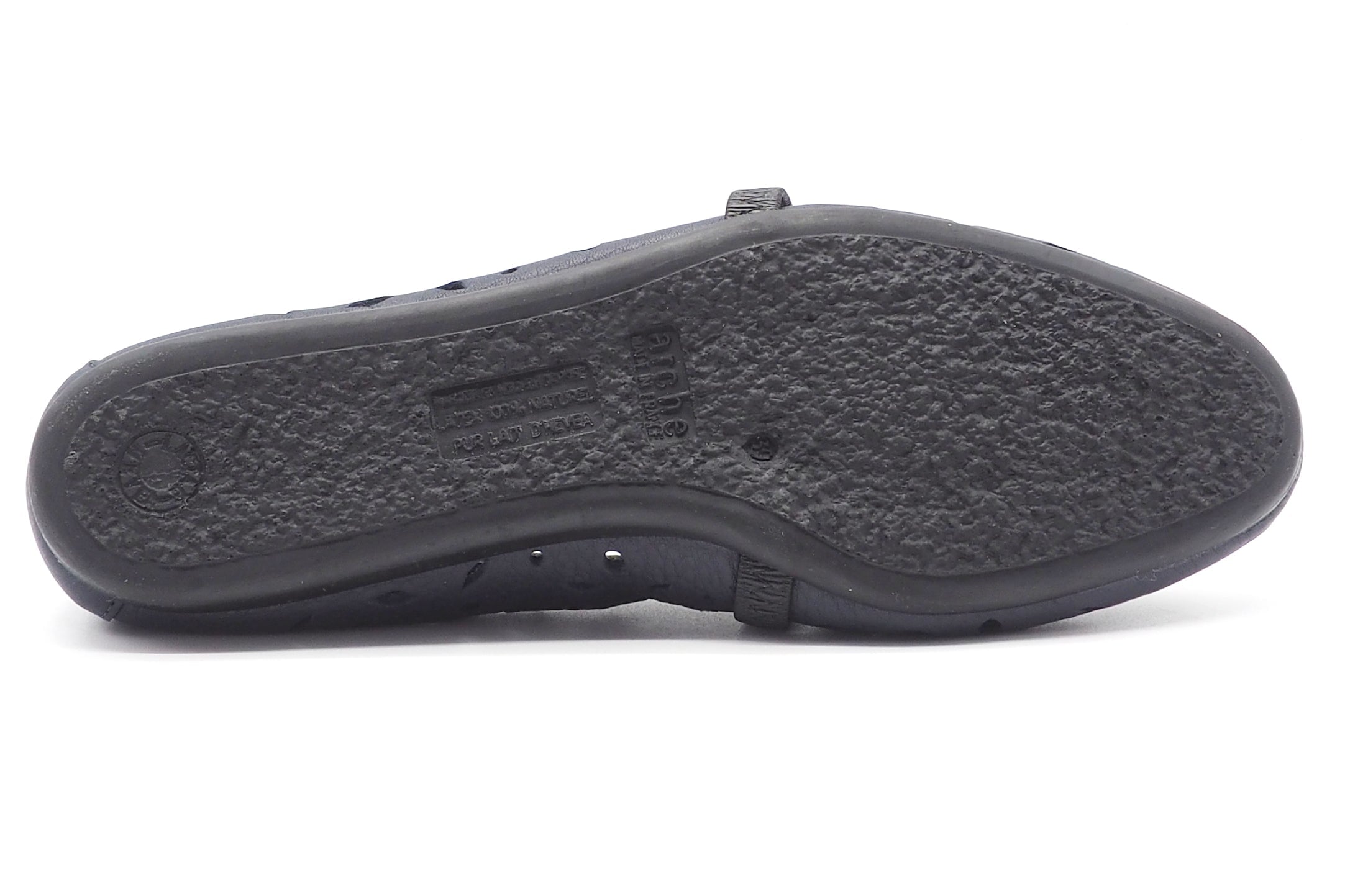Softer Damen Ballerina aus perforiertem Leder in Blau mit Ristriemen - Lakiri Damen Ballerinas Arche 