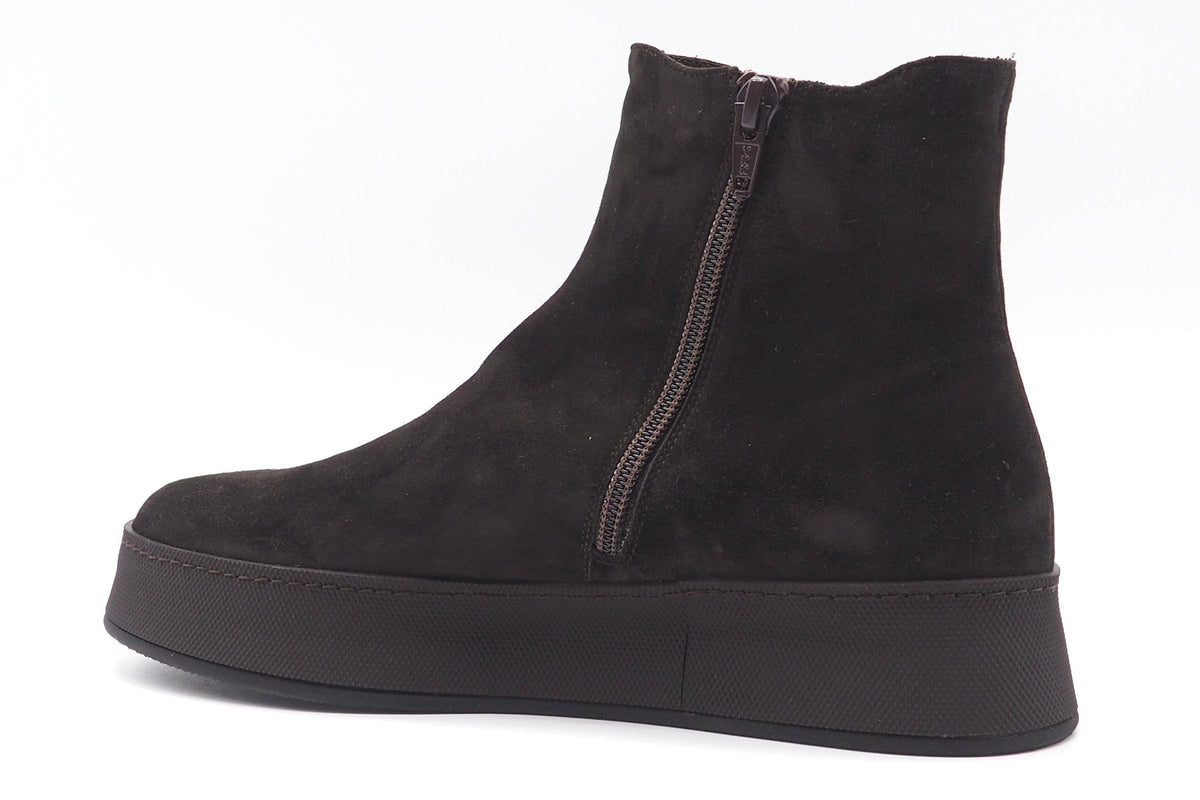 Softer Damen Chelseaboot aus Velours in Braun mit Schalensohle - 2cm Damen Stiefeletten Truman´s 