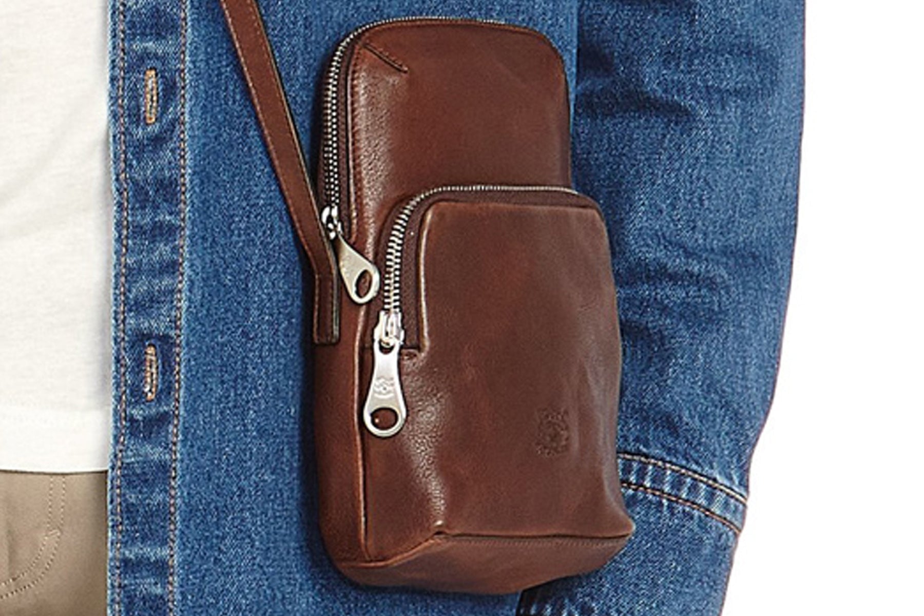 Sportliche Crossbodybag aus Leder in Braun - Duccio Taschen Crossbody & Schultertasche Il Bisonte 