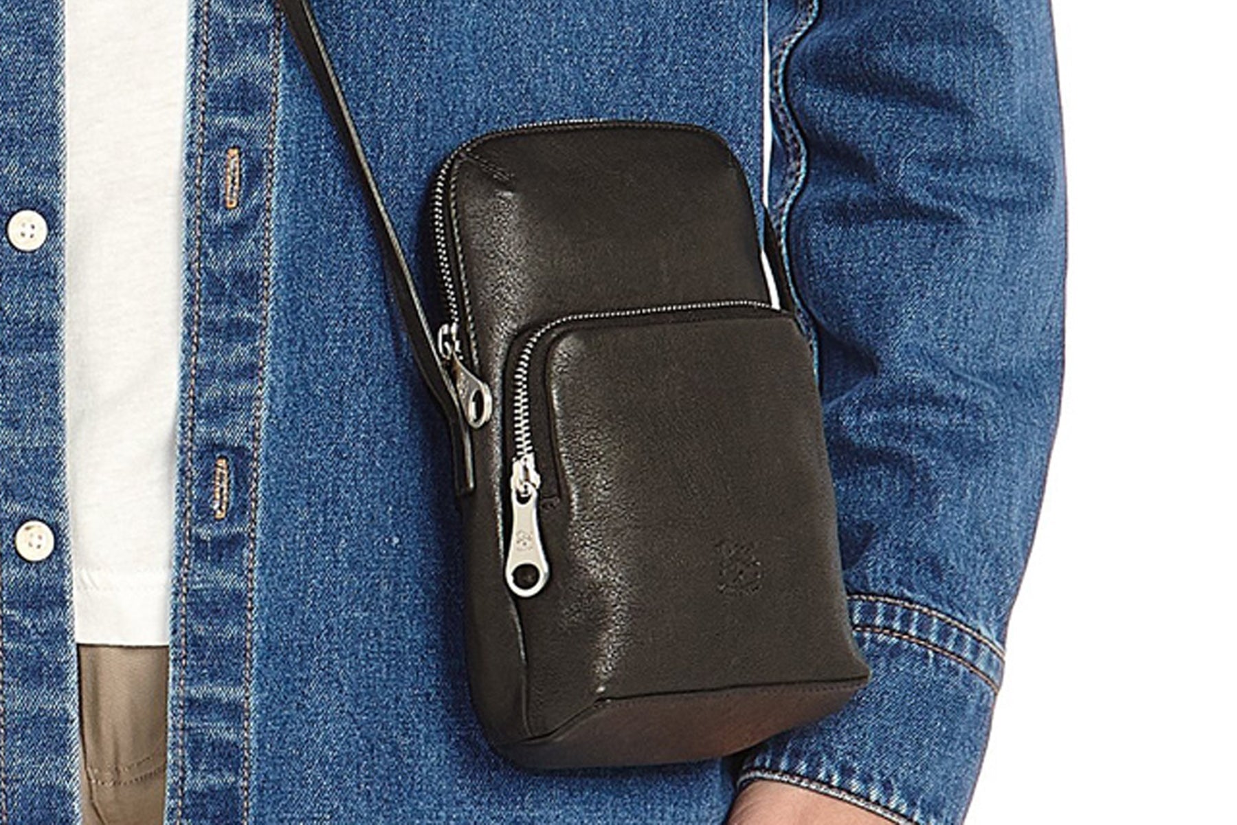 Sportliche Crossbodybag aus Leder in Schwarz - Duccio Taschen Crossbody & Schultertasche Il Bisonte 