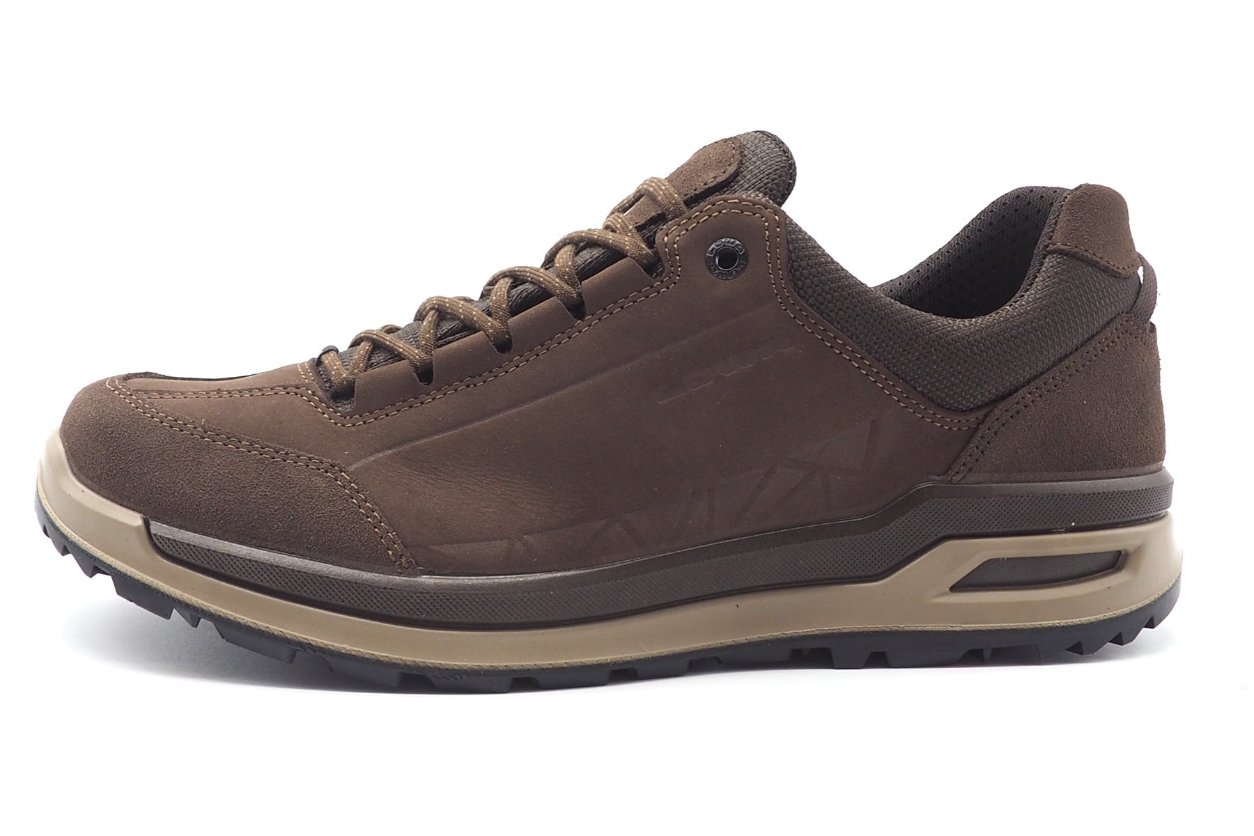 Stabiler Herrenhalbschuh aus Nubukleder in Braun - Wasserdicht - Bellagio GTX Herrem Sneaker Lowa 