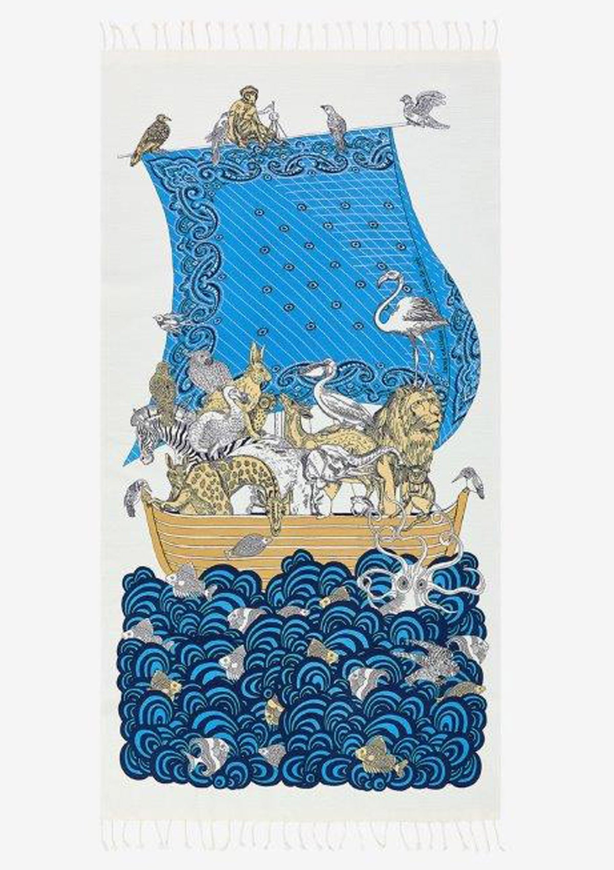 Strandtuch aus Baumwolle in Blau - Noe Accessoires Tücher & Schals Inoui E. 