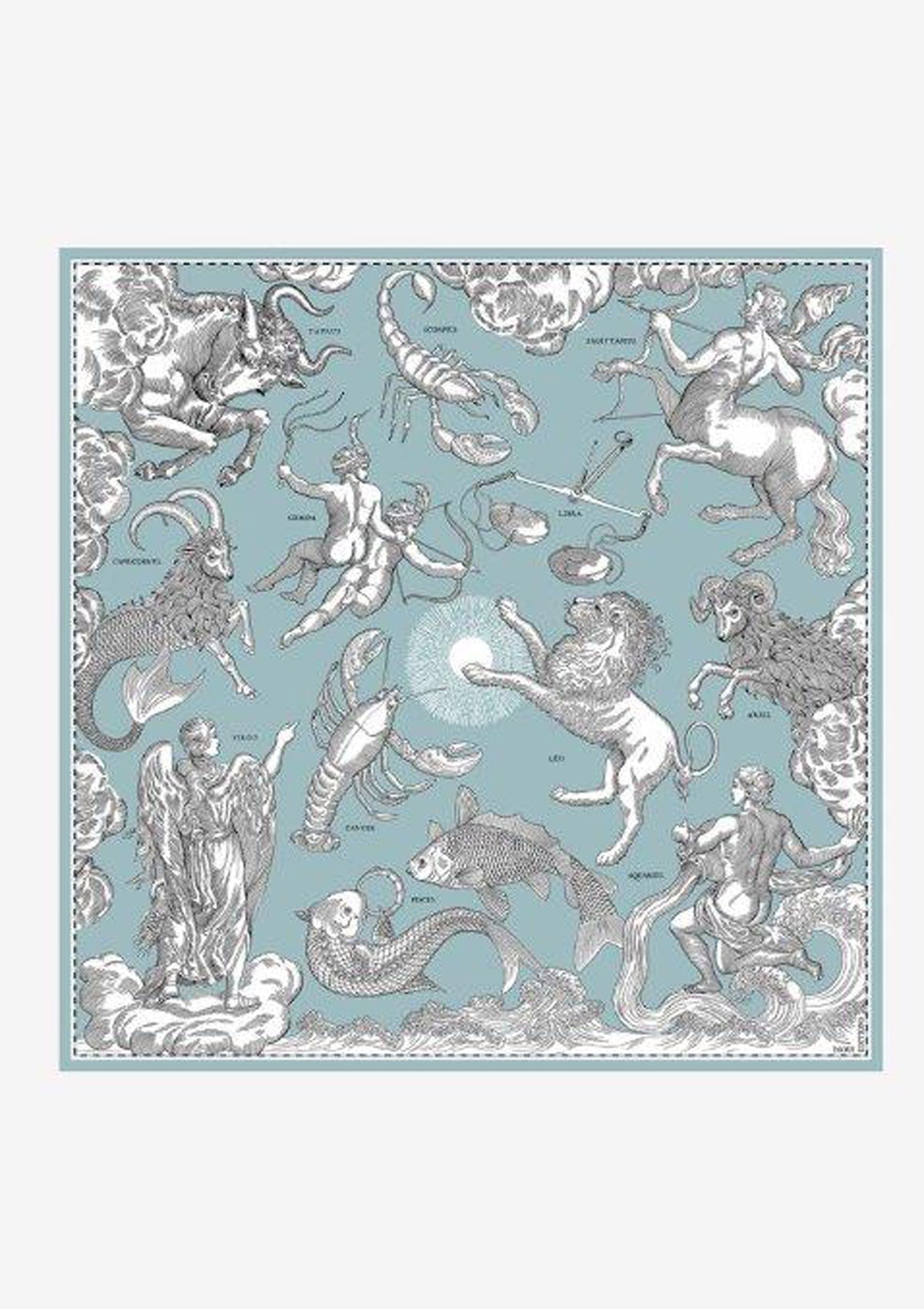 Strandtuch aus Baumwolle in Hellblau - Astrologie Accessoires Tücher & Schals Inoui E. 