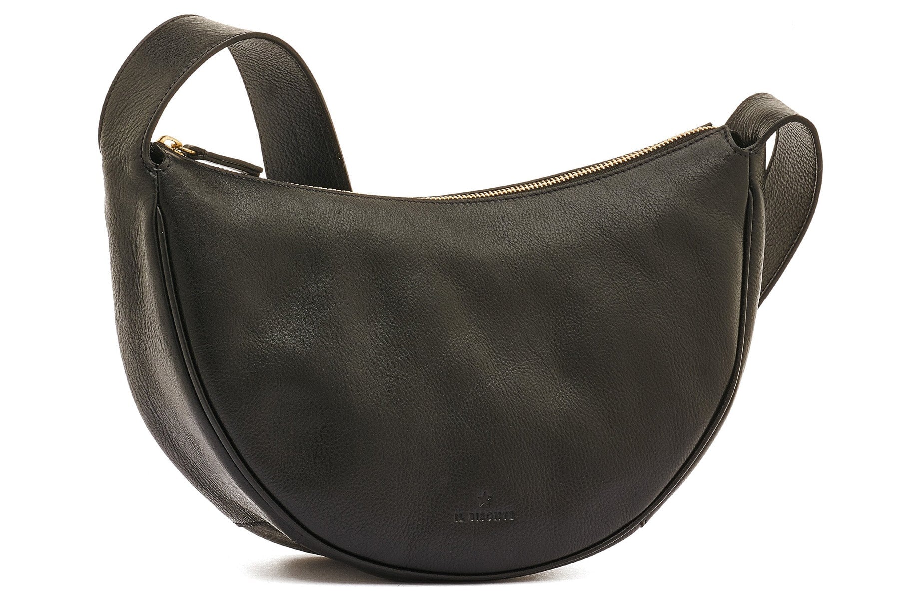 Stylische Crossbodybag aus Leder in Schwarz - Hobo Oliveta Taschen Crossbody & Schultertasche Il Bisonte 