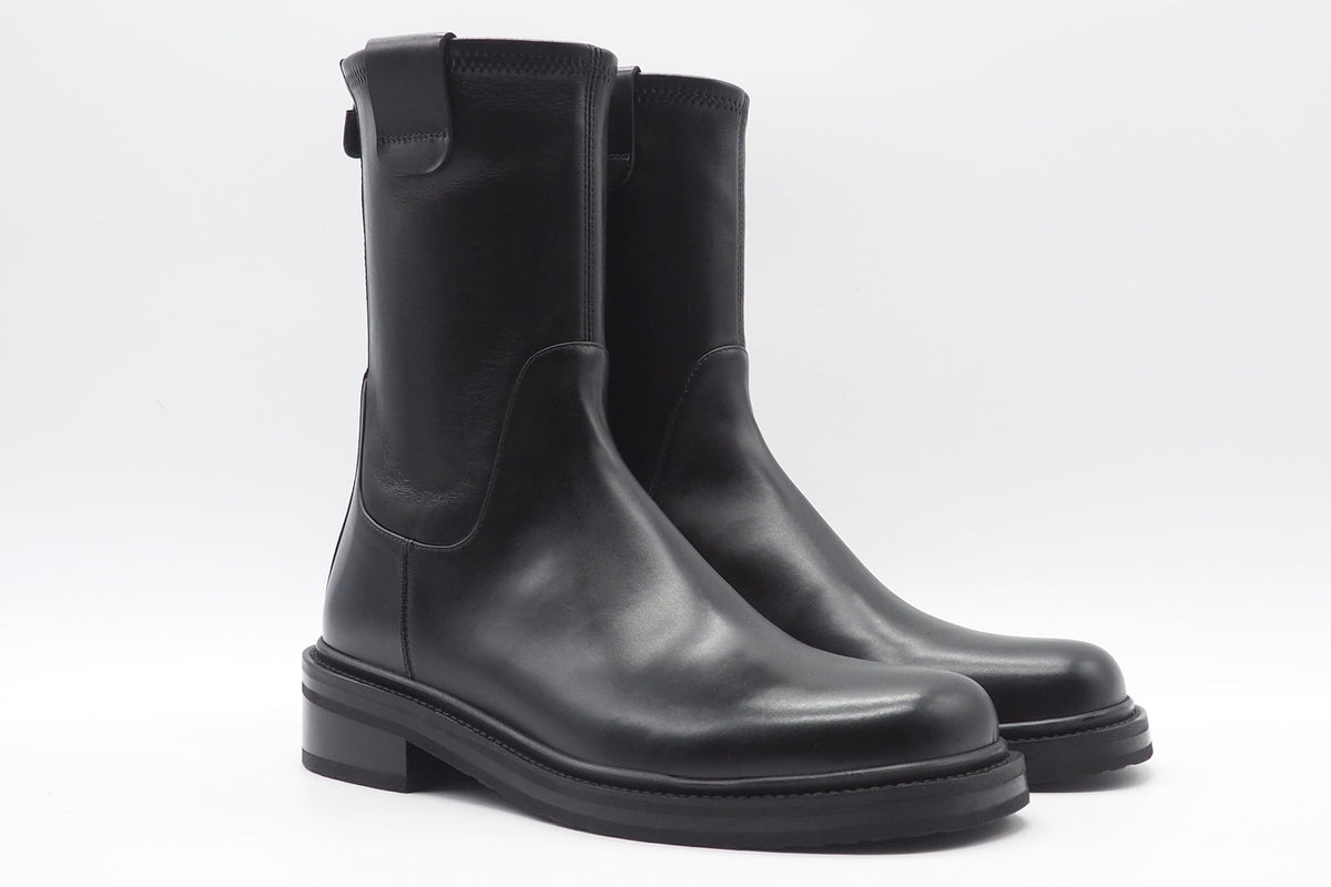 Stylischer Damen Kurzstiefel aus Lederstretch in Schwarz - Karreeform Damen Stiefeletten Truman´s 